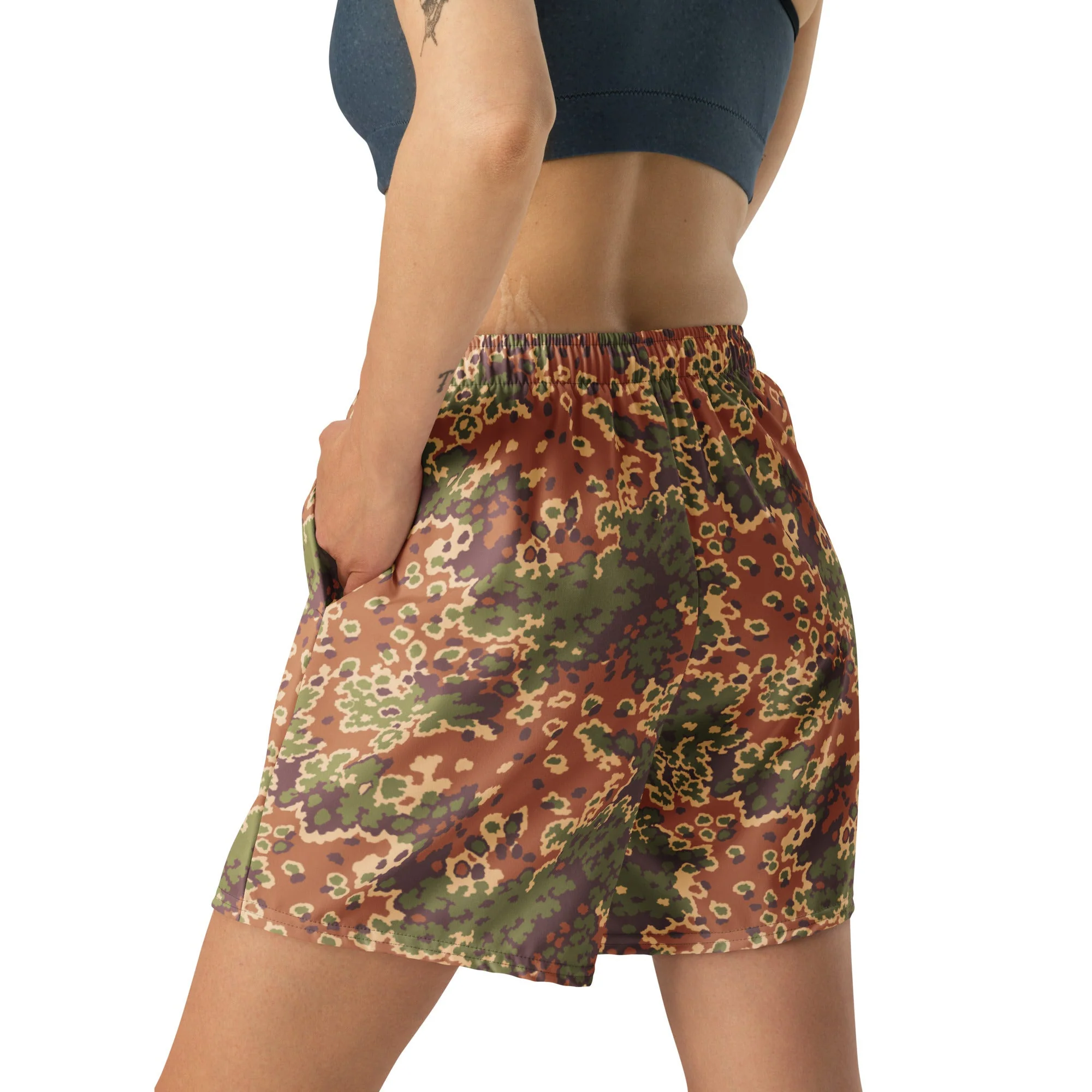 Iraqi Oak Leaf Eichenlaubmuster Arid CAMO Unisex Athletic Long Shorts - Image 3