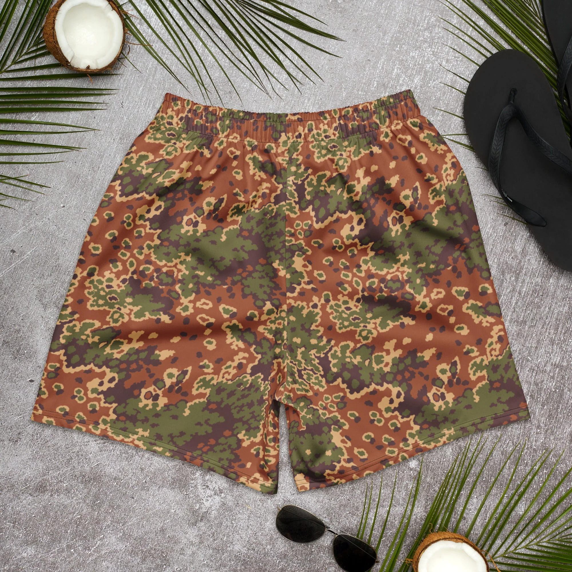 Iraqi Oak Leaf Eichenlaubmuster Arid CAMO Unisex Athletic Long Shorts - Image 4