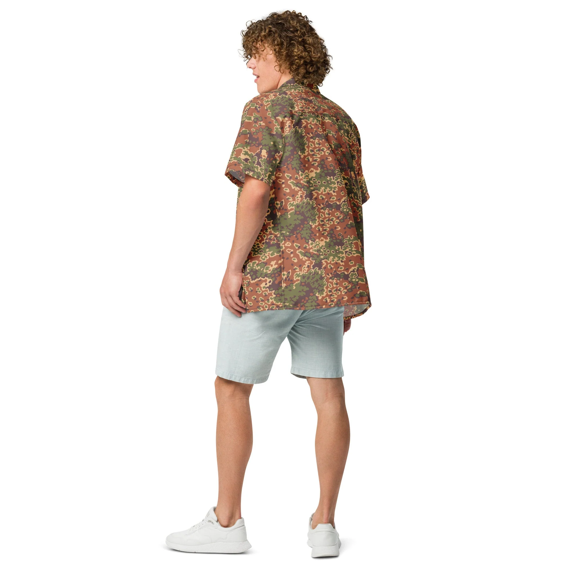 Iraqi Oak Leaf Eichenlaubmuster Arid CAMO Unisex Short-Sleeve Button Shirt - Image 15