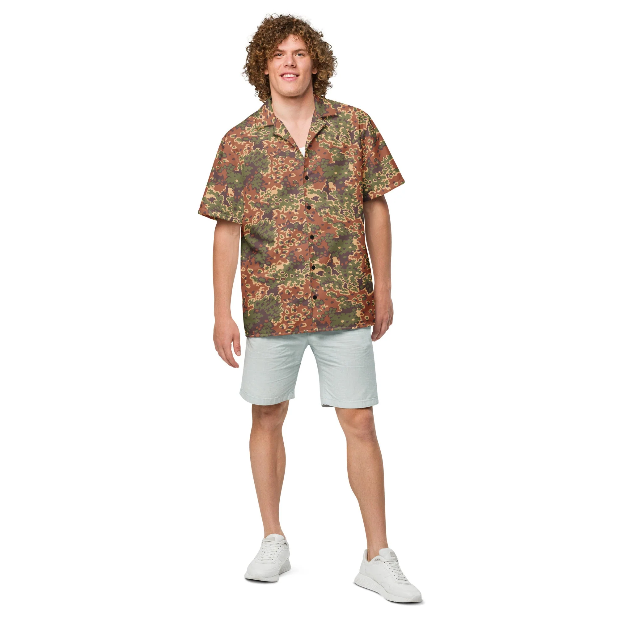 Iraqi Oak Leaf Eichenlaubmuster Arid CAMO Unisex Short-Sleeve Button Shirt - Image 4