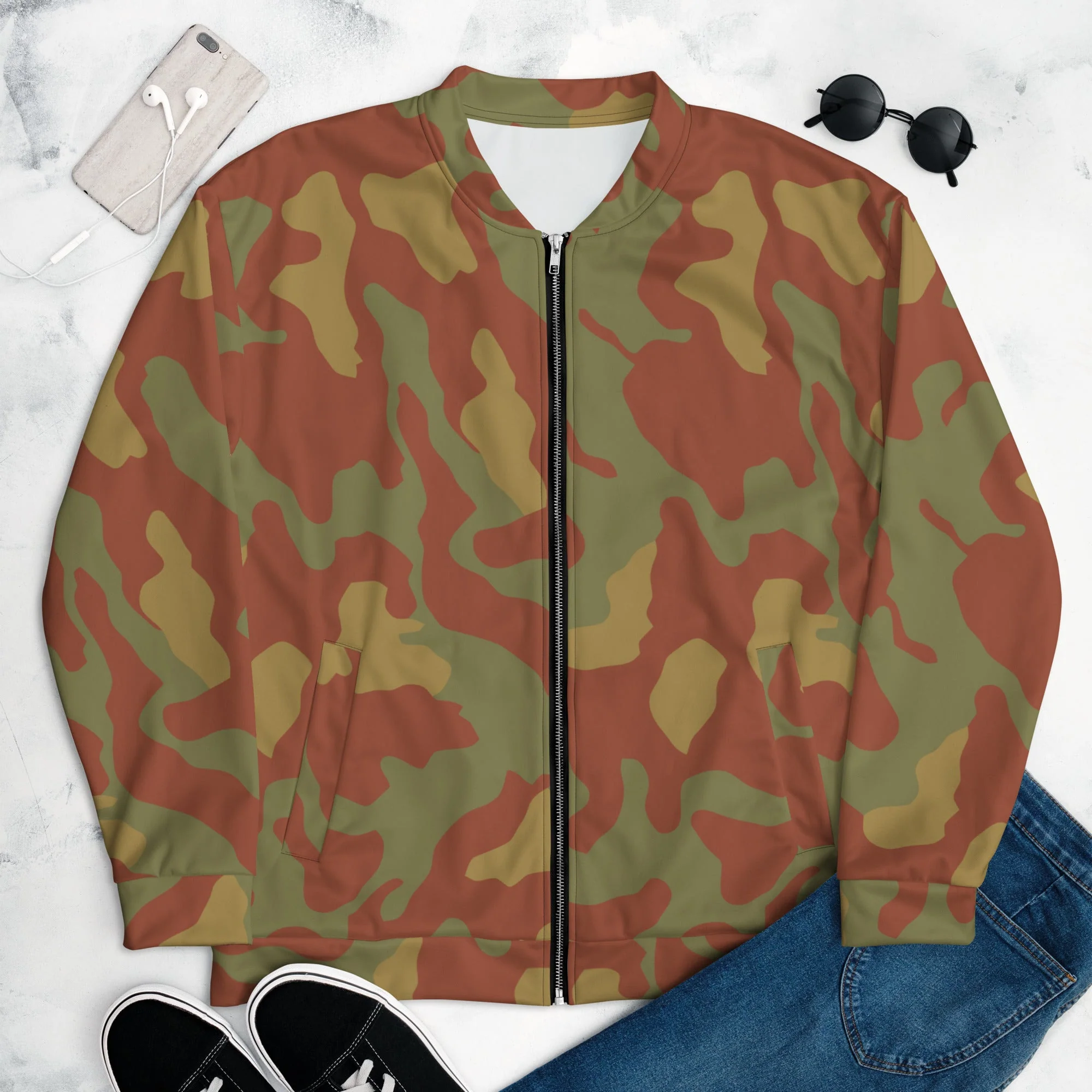 Italian Telo Mimetico Desert CAMO Unisex Bomber Jacket - Image 3