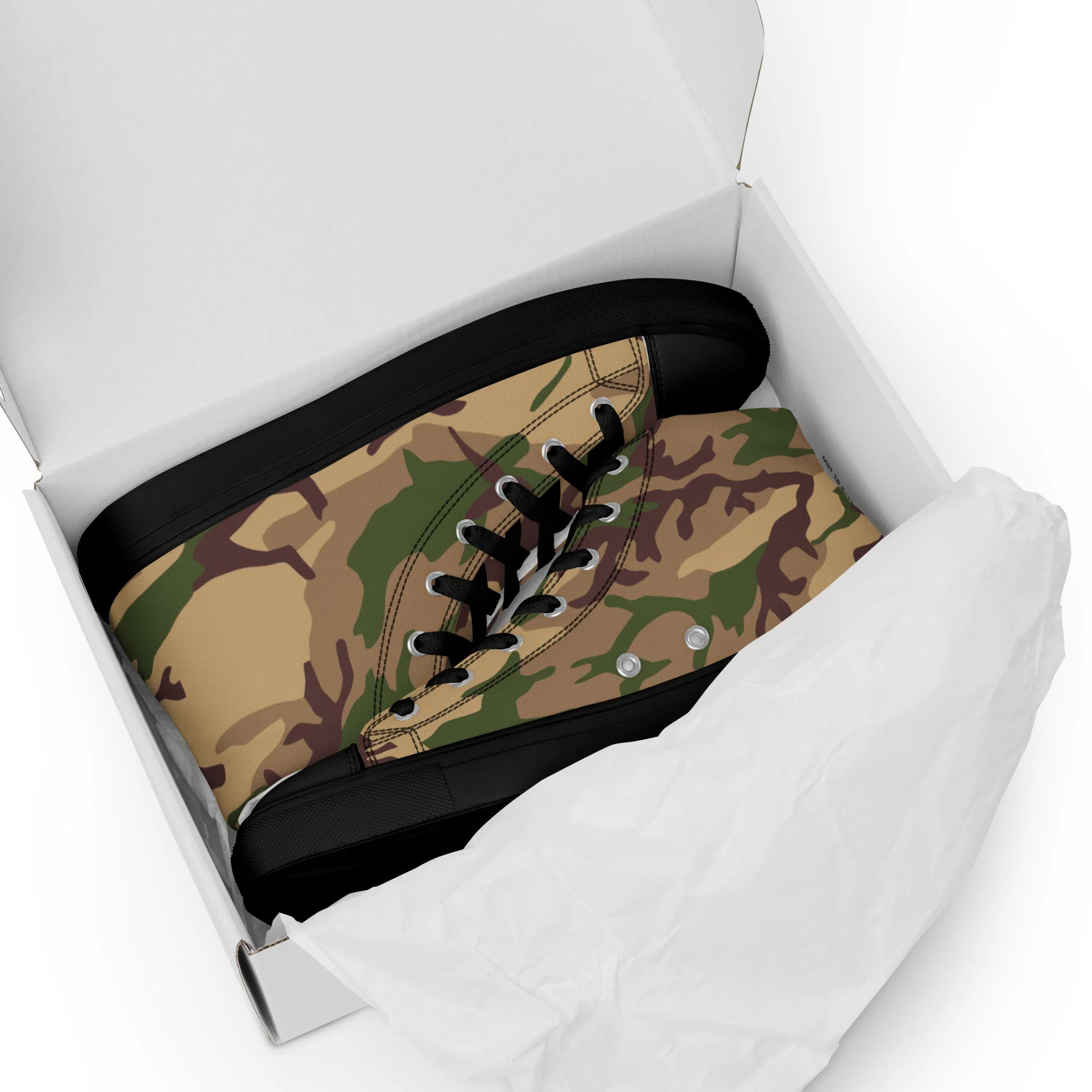 Italian Mimetico Deserto CAMO Mens High-Top Canvas Shoes - Image 3