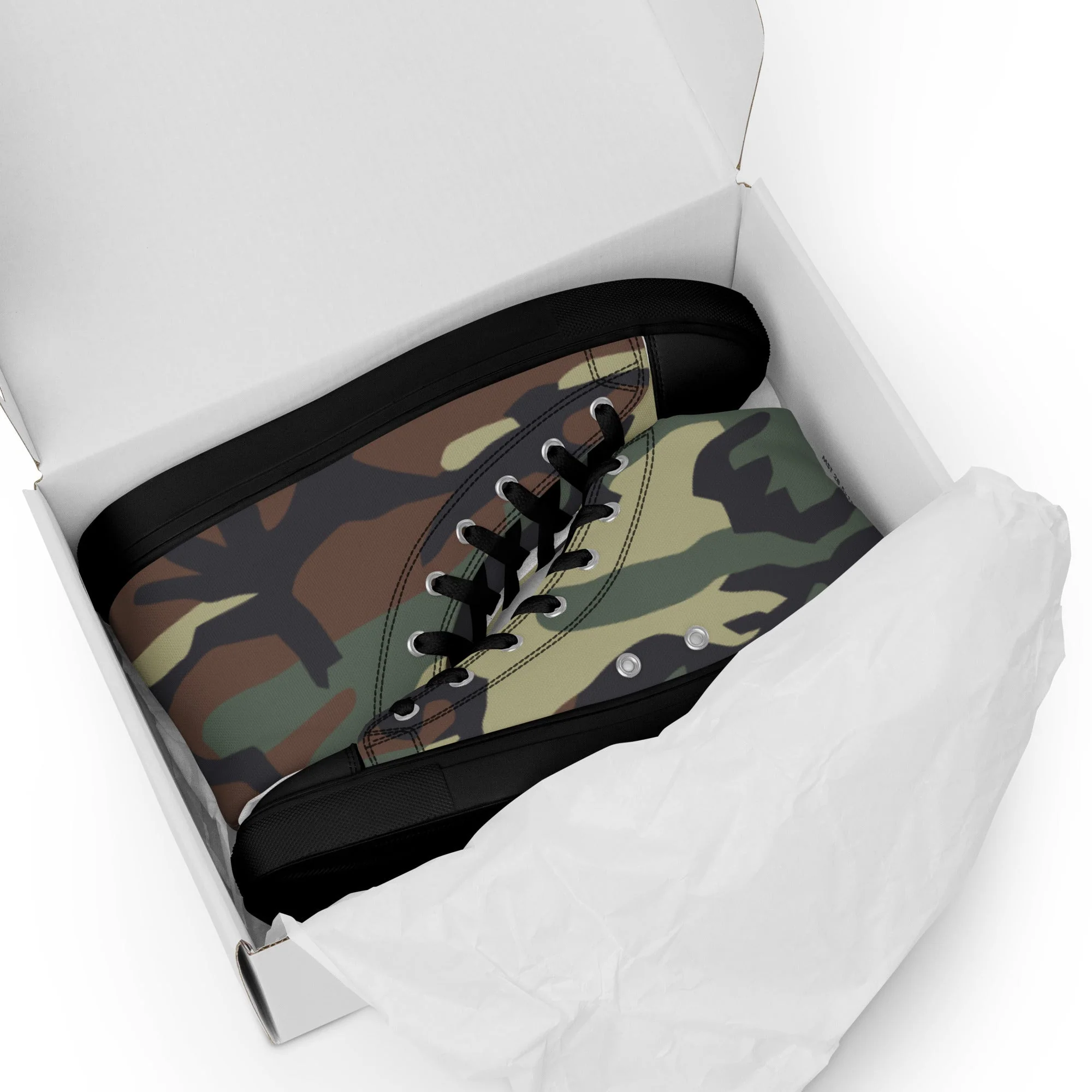 Italian Mimetico Roma 90 Woodland CAMO Mens High-Top Canvas Shoes - Image 3