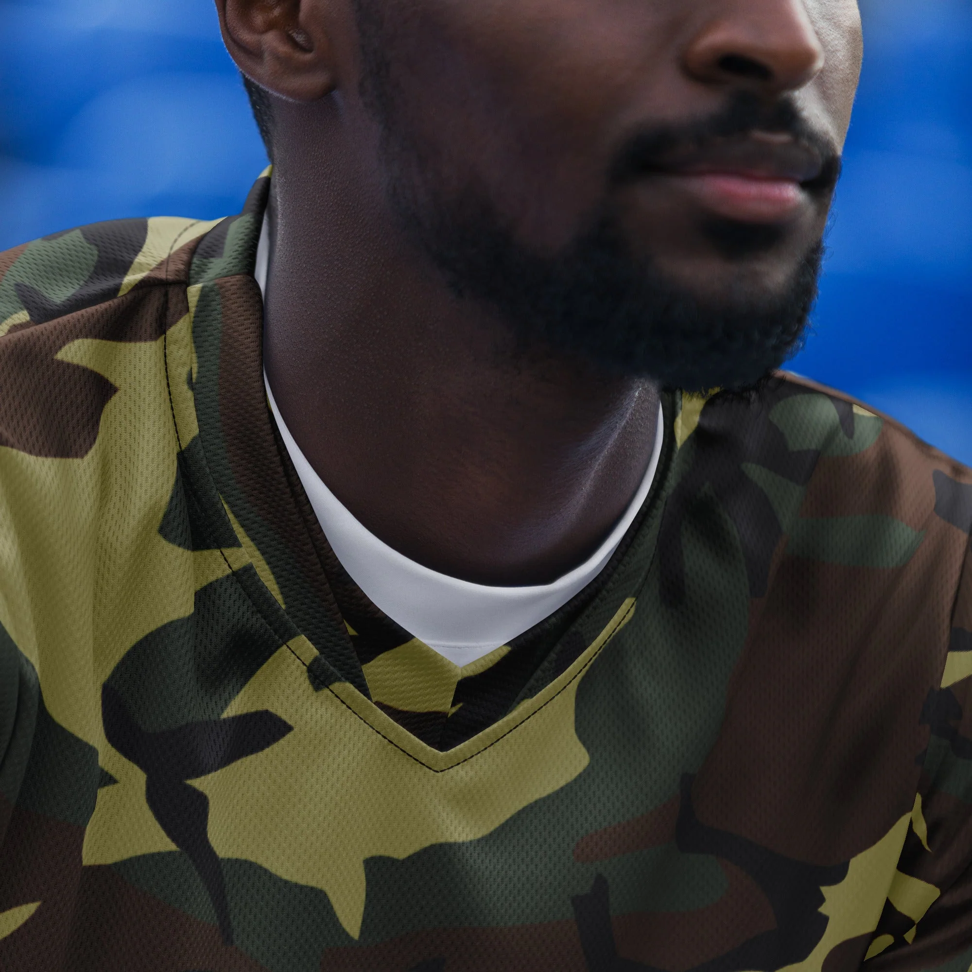Italian Mimetico Roma 90 Woodland CAMO Unisex Sports Jersey - Image 8