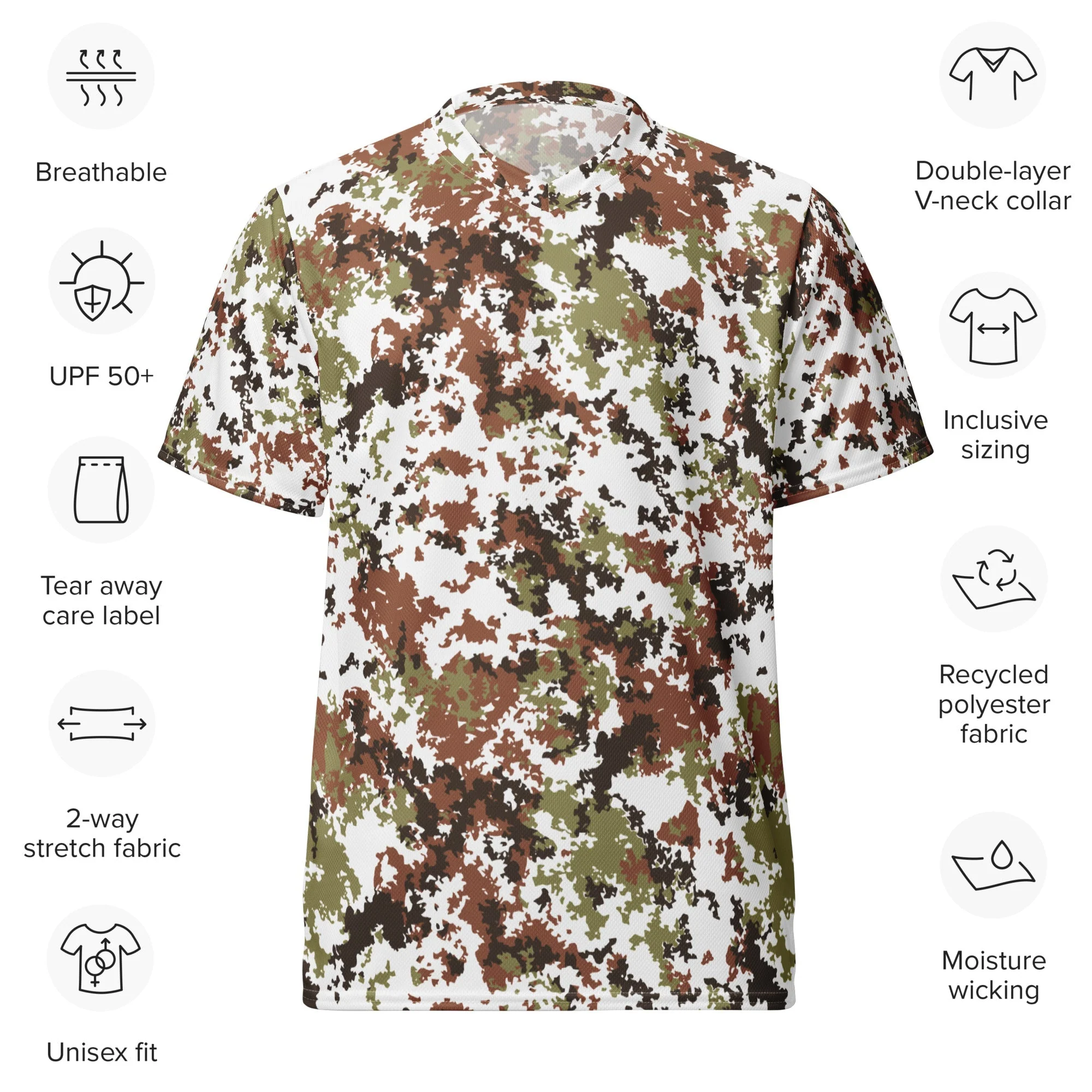 Italian Mimetico Vegetata Alpine CAMO Unisex Sports Jersey - Image 2