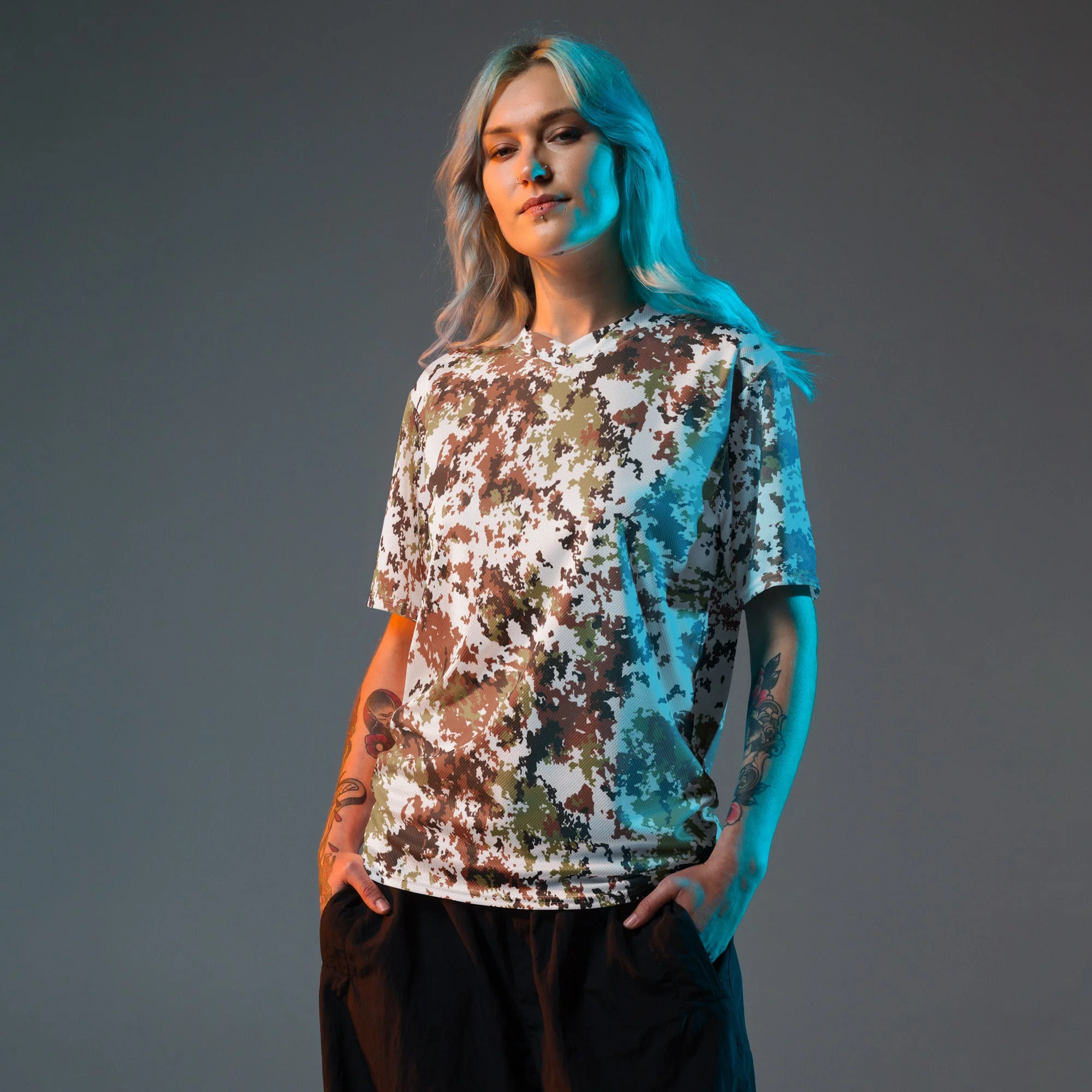 Italian Mimetico Vegetata Alpine CAMO Unisex Sports Jersey - Image 7