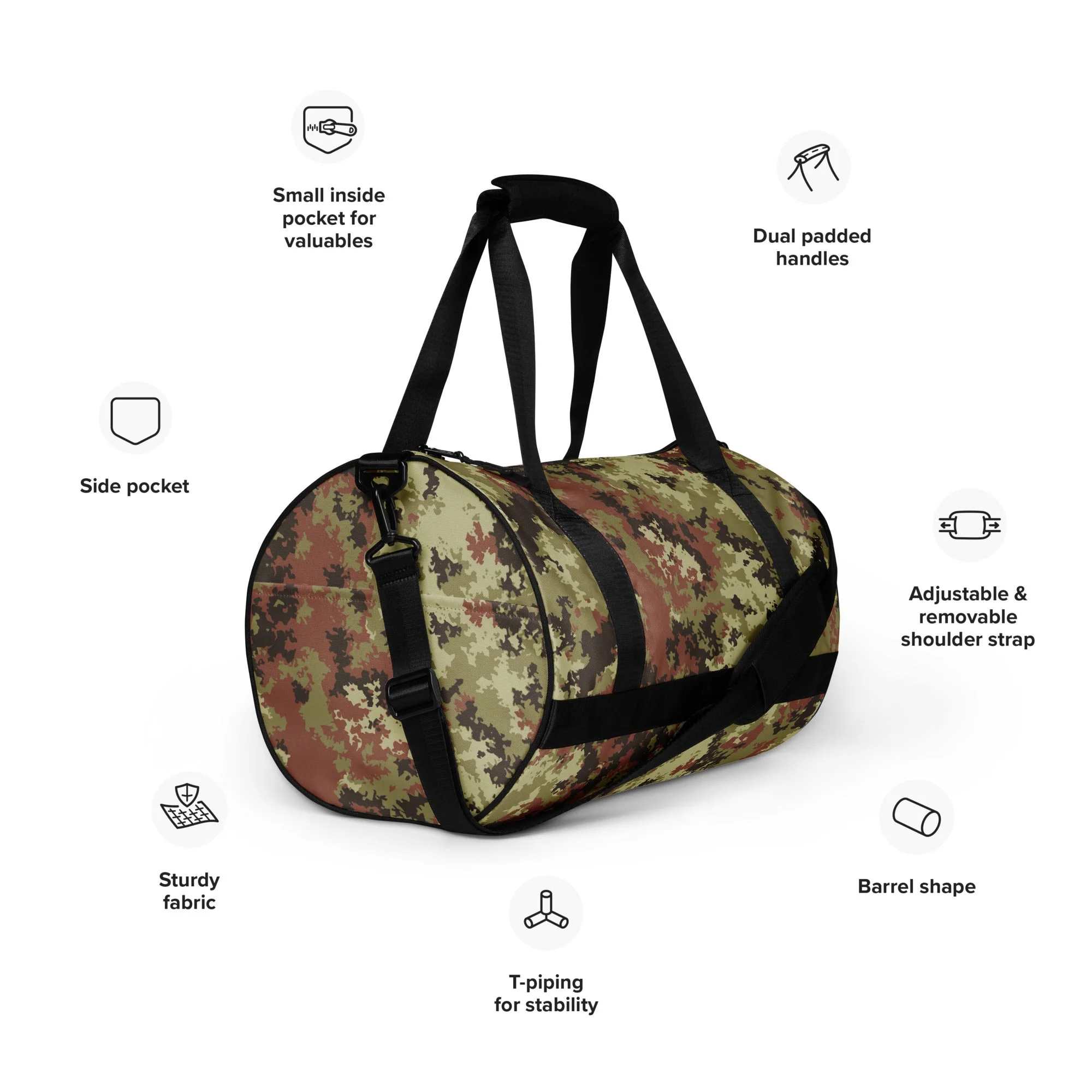 Italian Mimetico Vegetata CAMO Gym Bag - Image 2