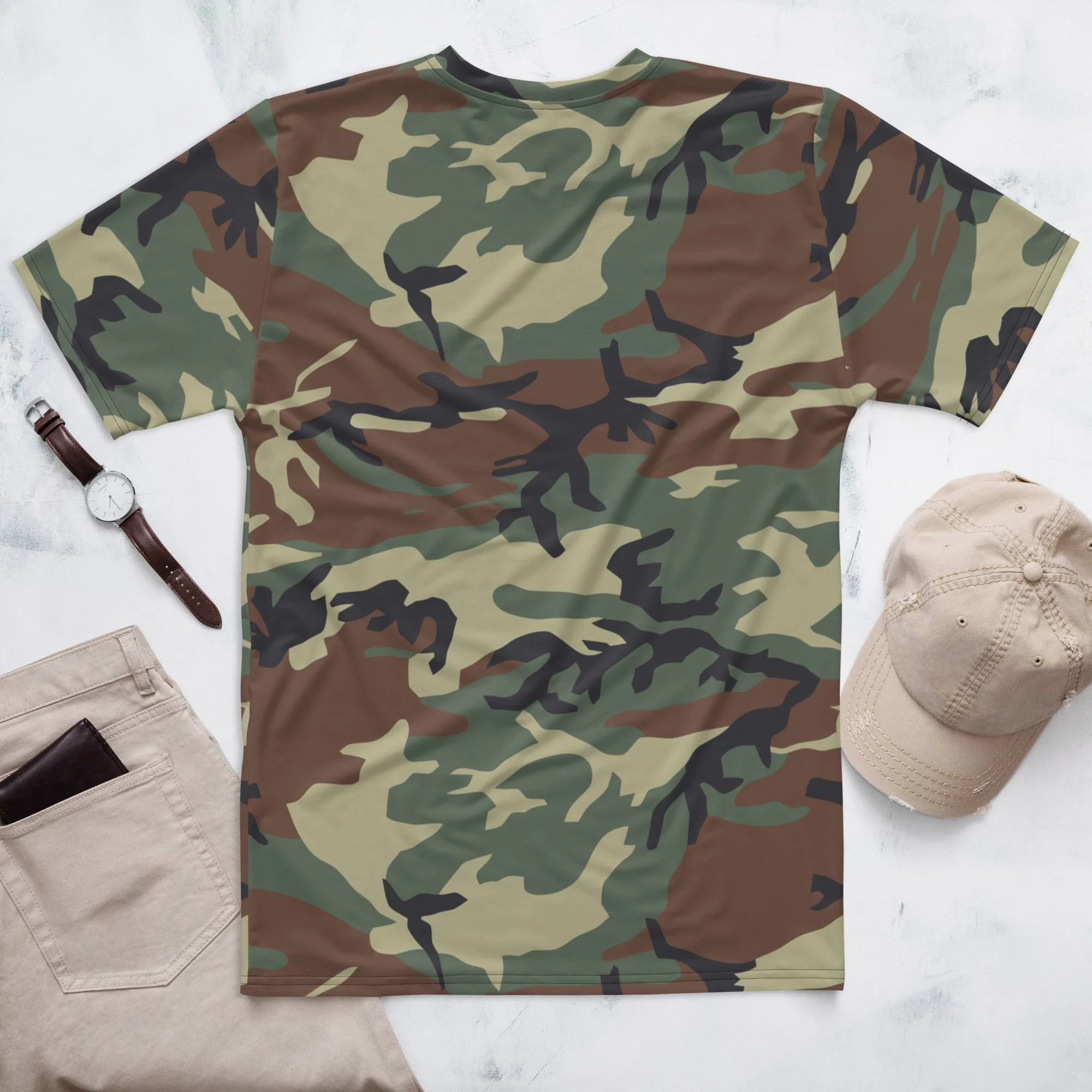 Italian Mimetico Roma 90 Woodland CAMO Mens T-Shirt - Image 3