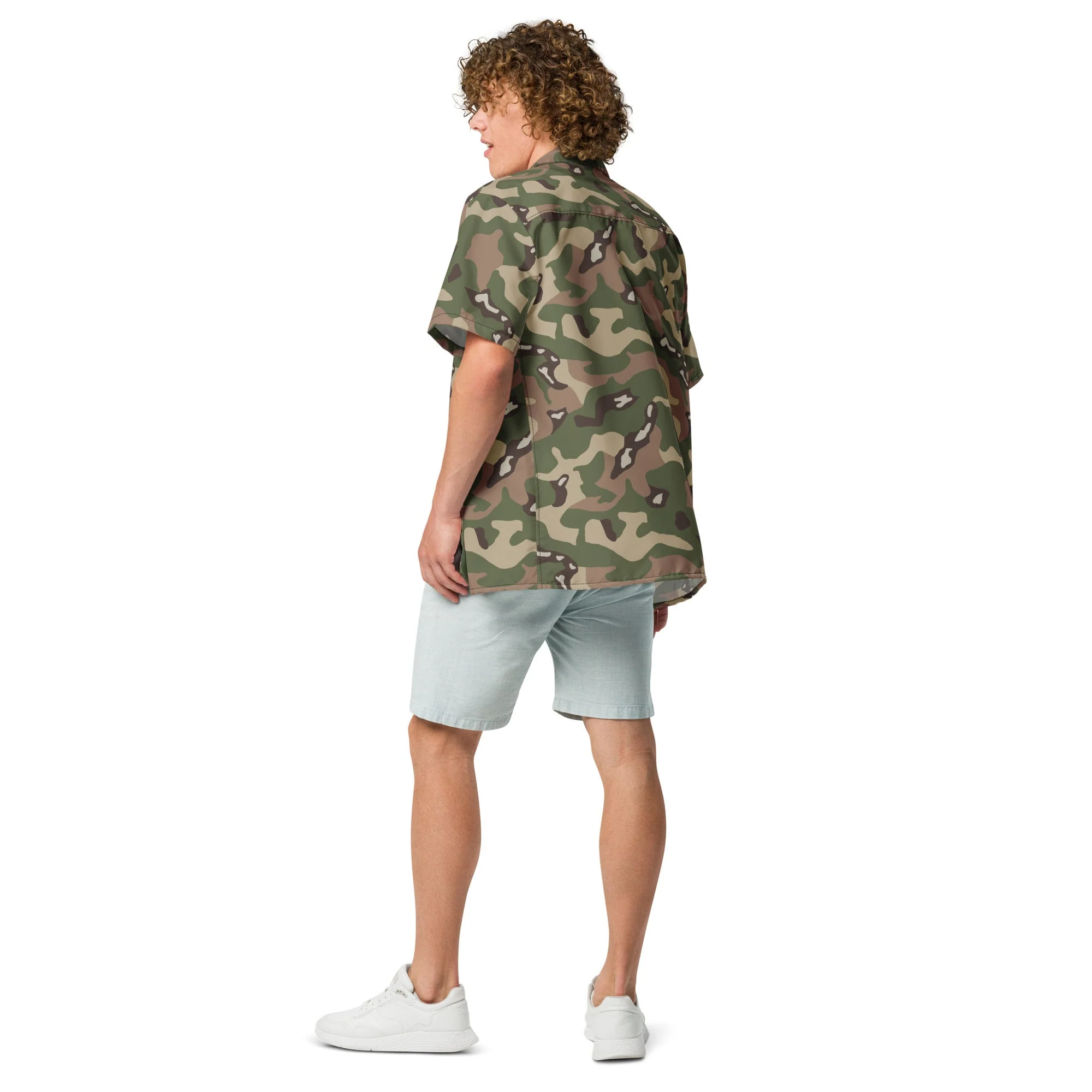 Jordanian Multi-Terrain CAMO Unisex Short-Sleeve Button Shirt - Image 7