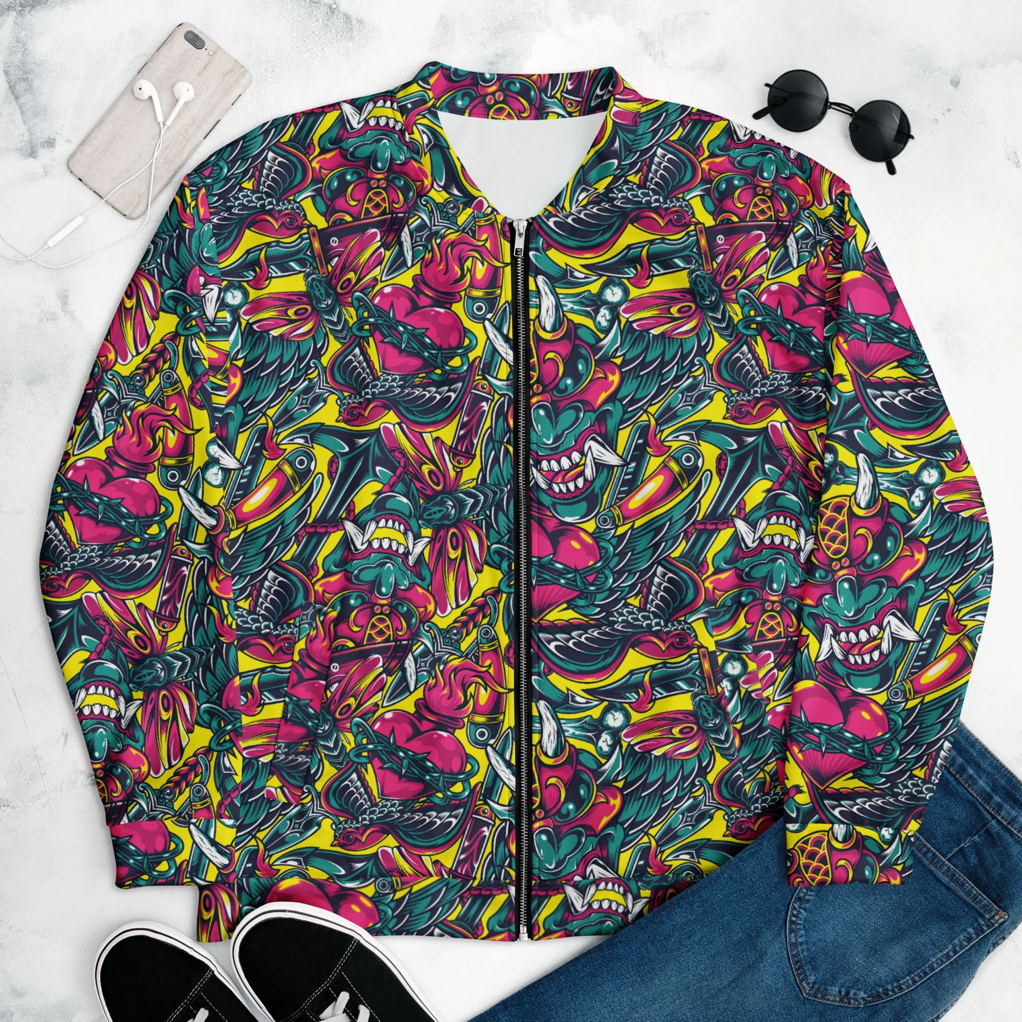 Kabuki Chaos CAMO Unisex Bomber Jacket - Image 2