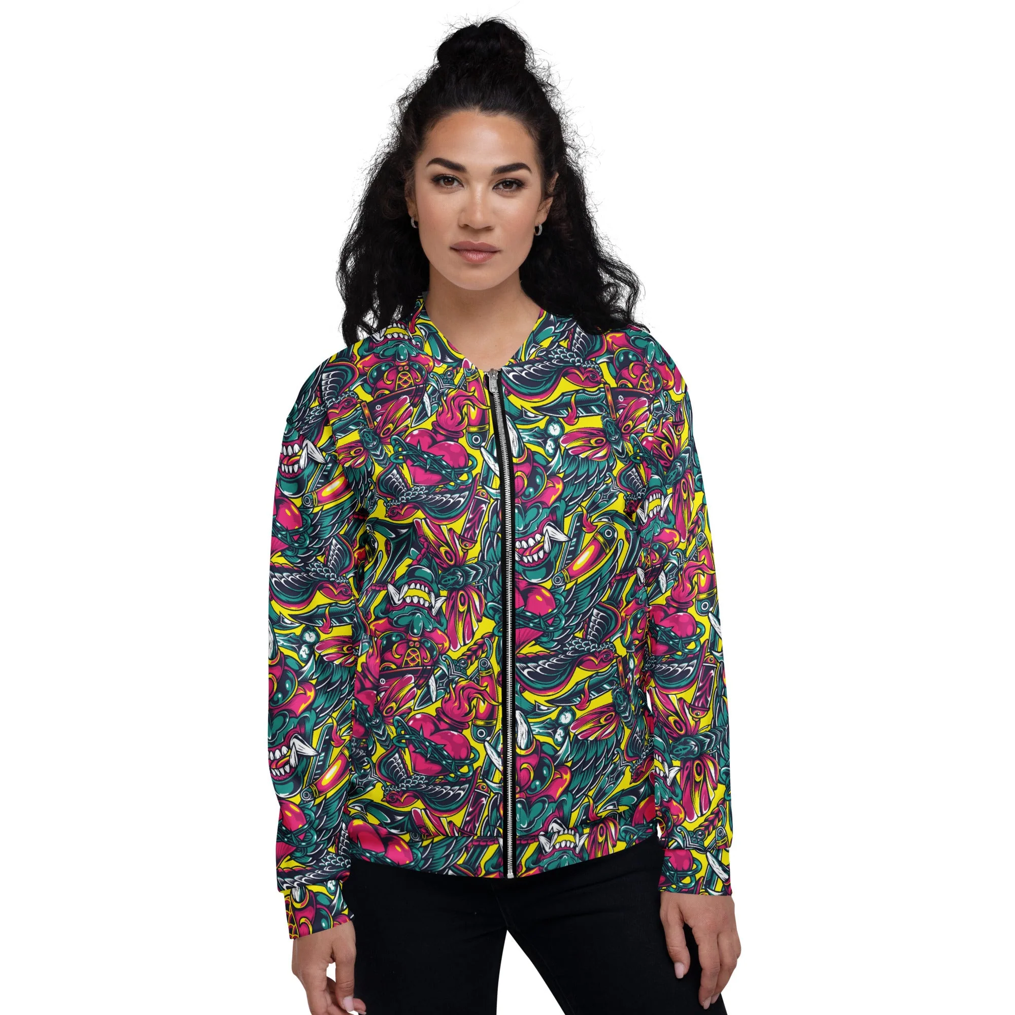 Kabuki Chaos CAMO Unisex Bomber Jacket - Image 3
