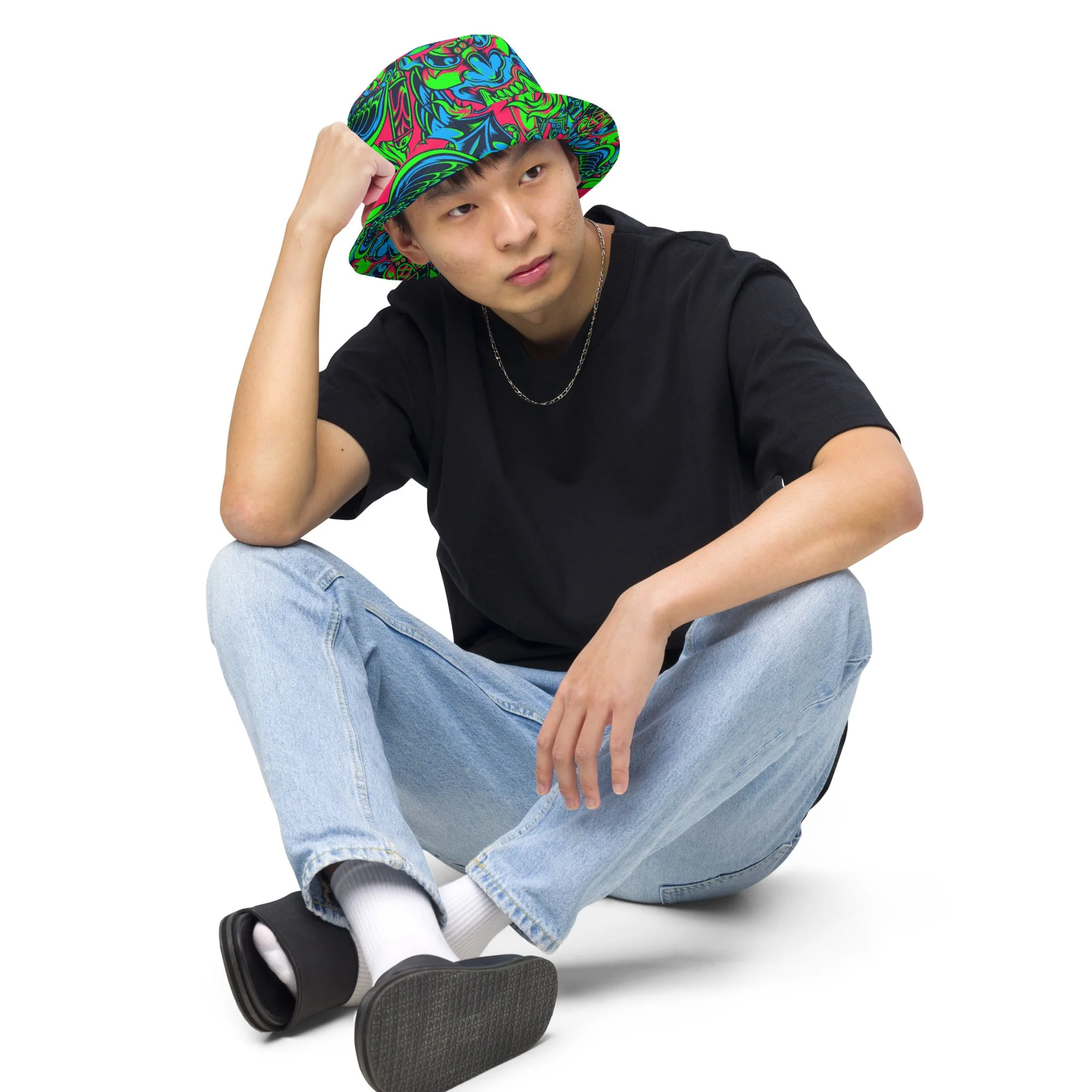 Kabuki Phantom Neon CAMO Reversible Bucket Hat - Image 5