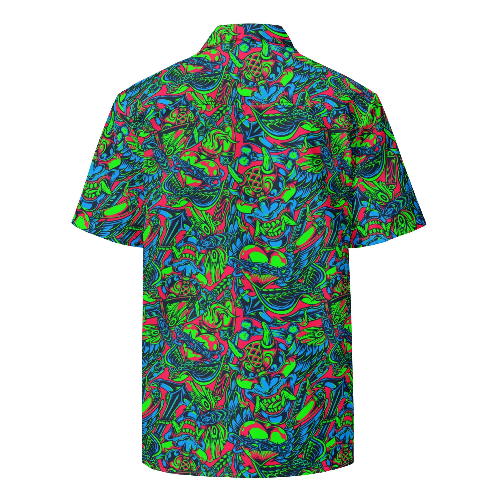 Kabuki Phantom Neon CAMO Unisex Short-Sleeve Button Shirt - Image 10