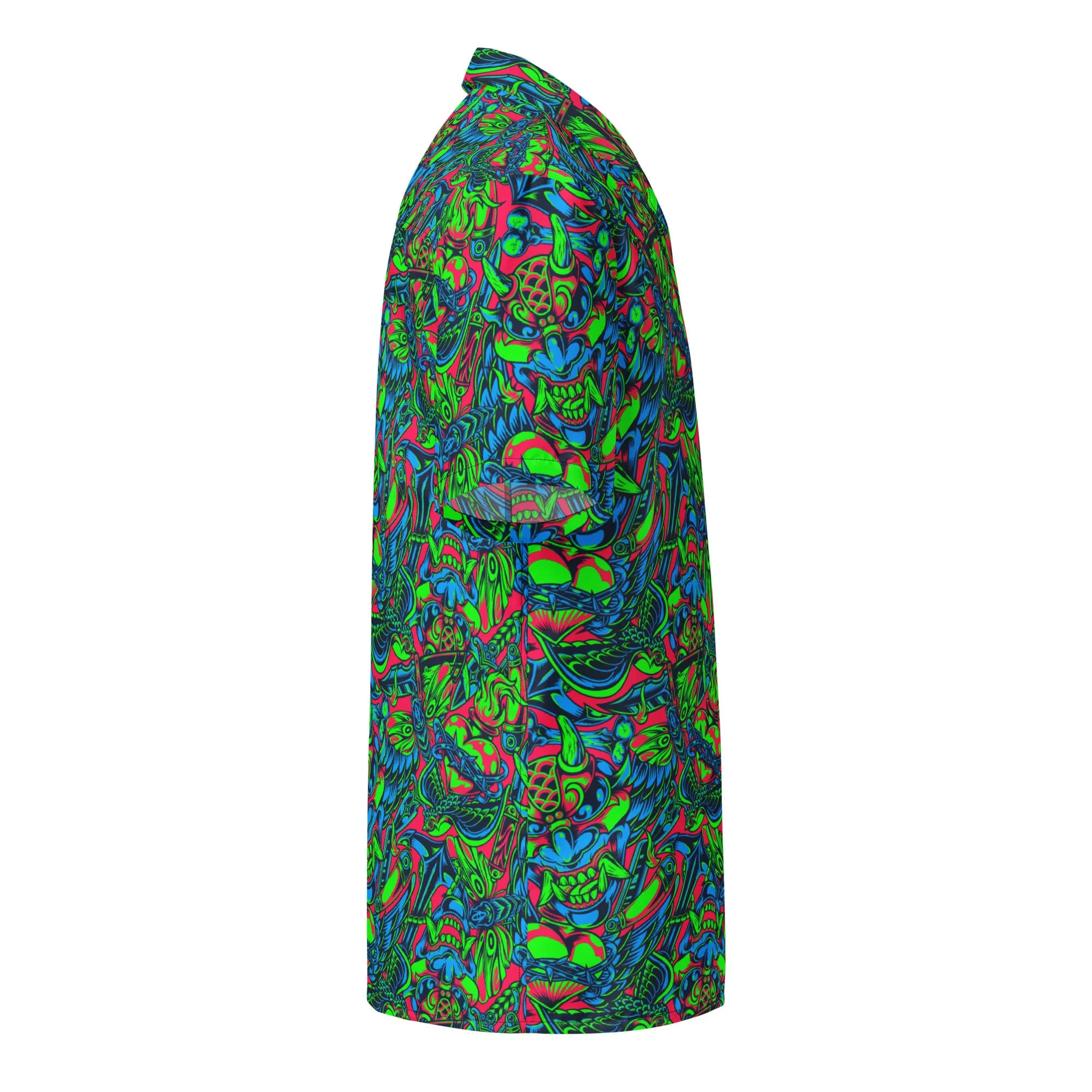 Kabuki Phantom Neon CAMO Unisex Short-Sleeve Button Shirt - Image 12