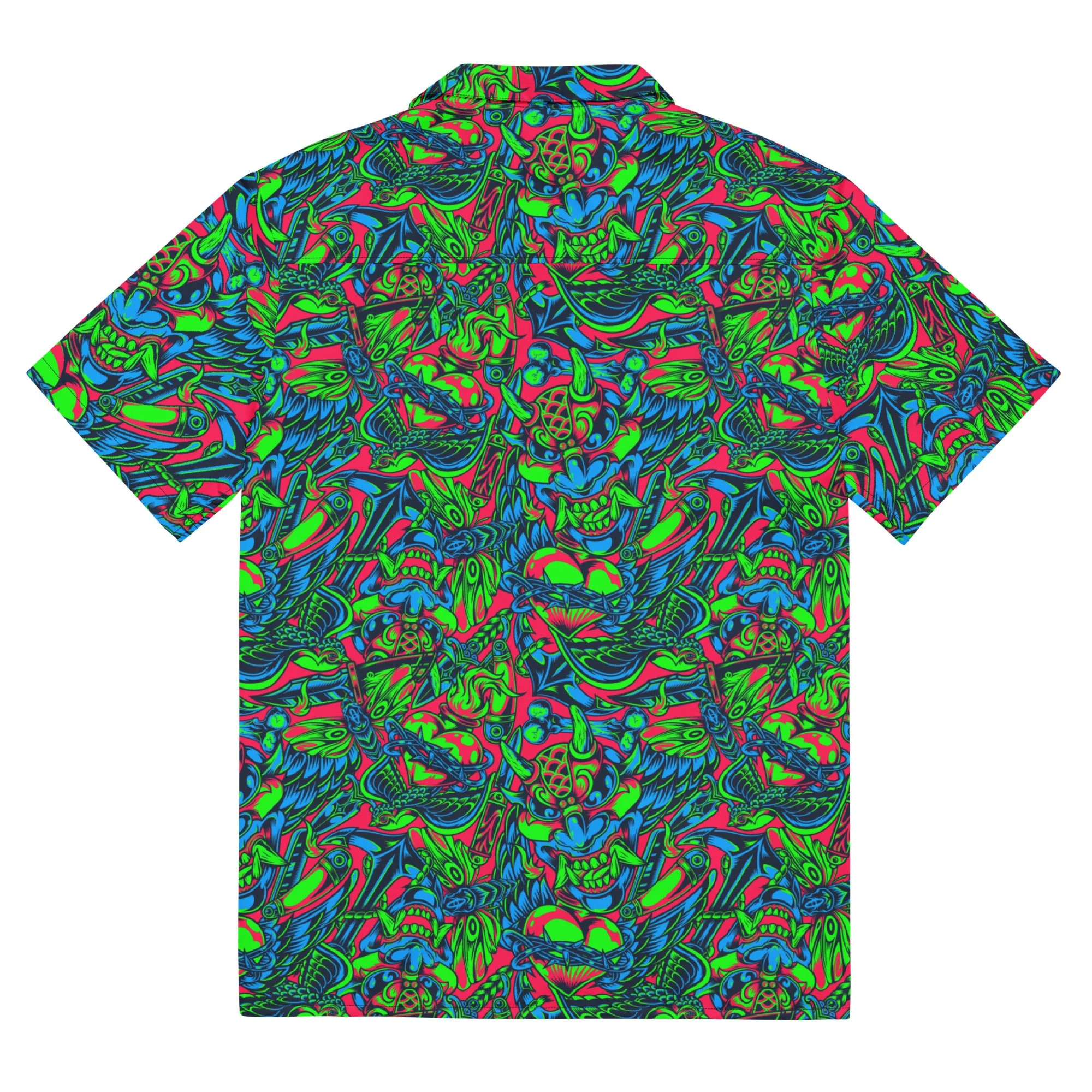 Kabuki Phantom Neon CAMO Unisex Short-Sleeve Button Shirt - Image 6