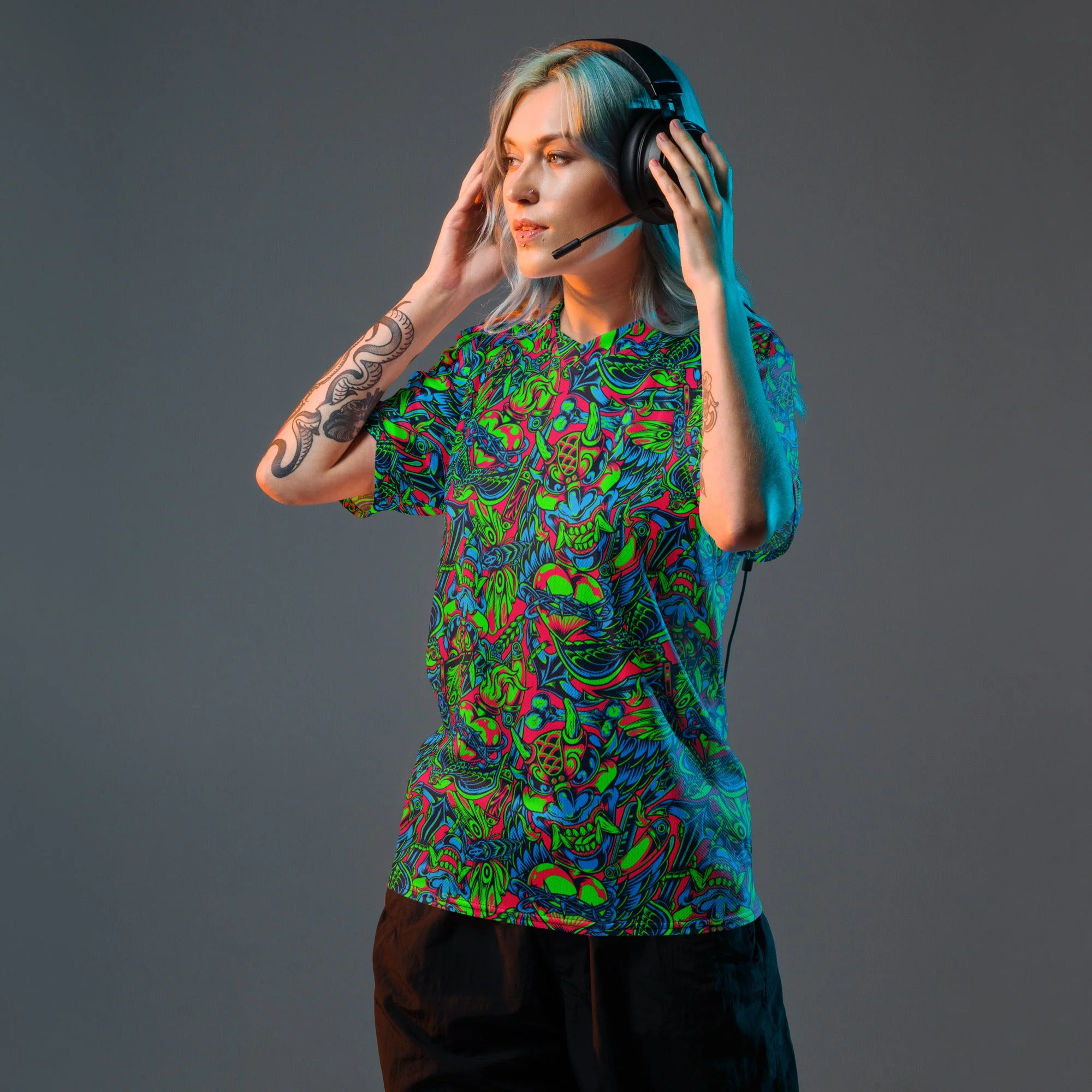 Kabuki Phantom Neon CAMO Unisex Sports Jersey - Image 3
