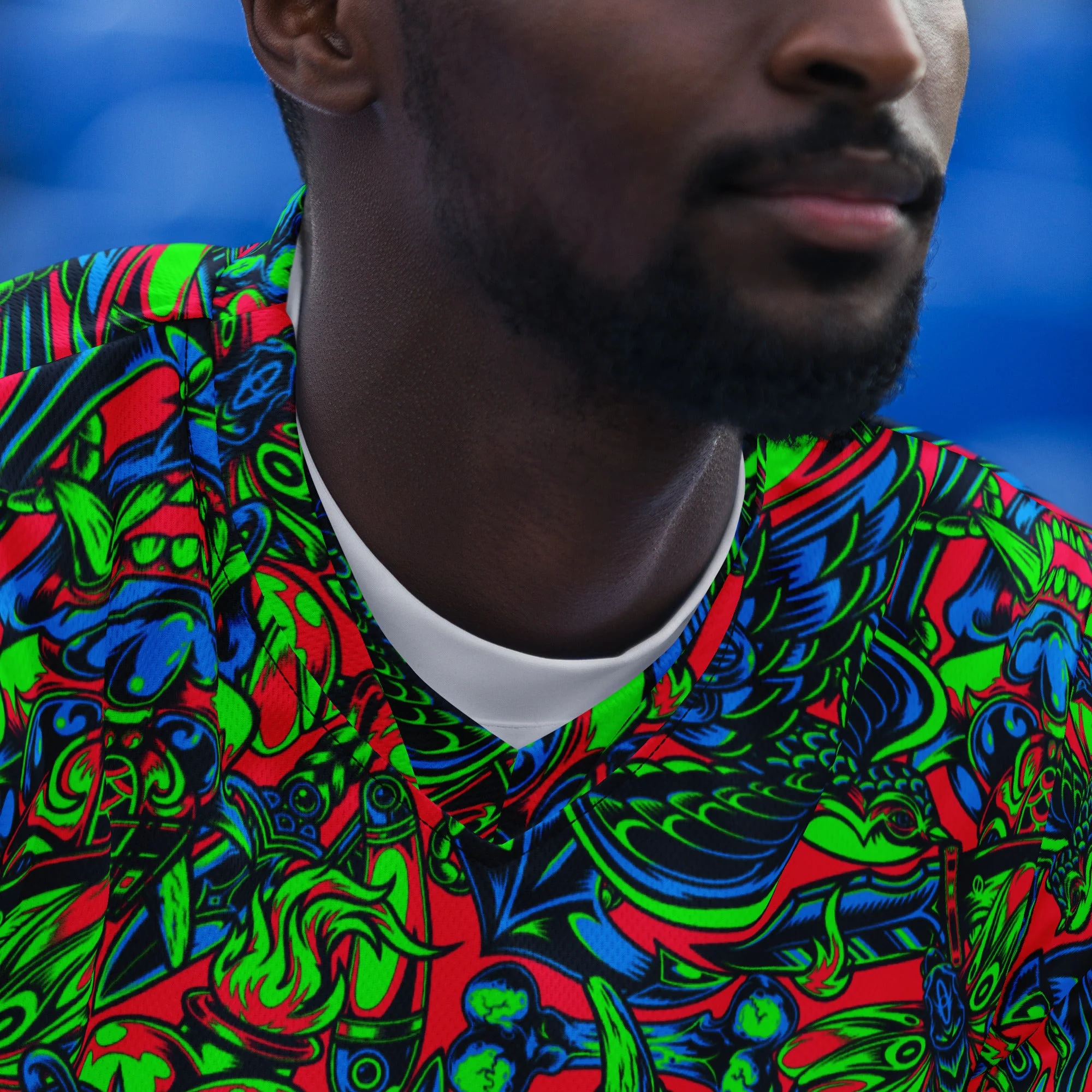 Kabuki Phantom Neon CAMO Unisex Sports Jersey - Image 5
