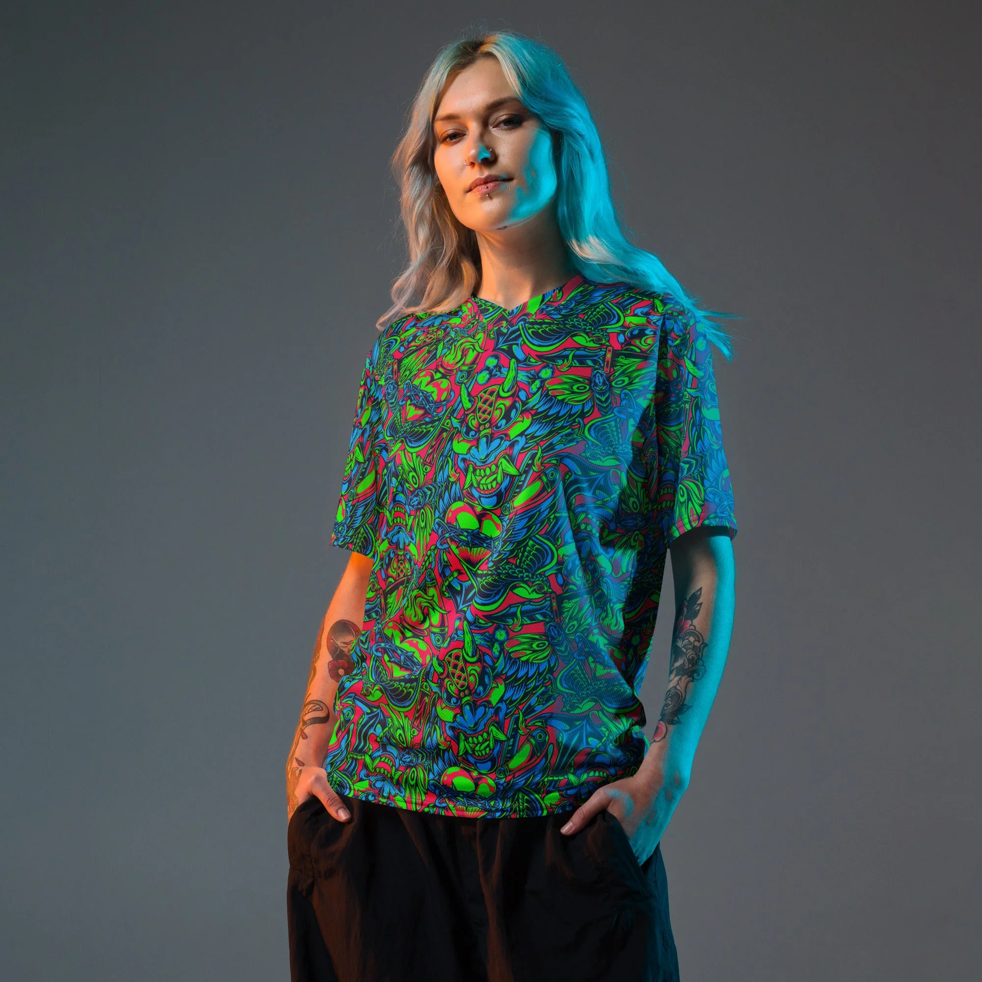 Kabuki Phantom Neon CAMO Unisex Sports Jersey - Image 6