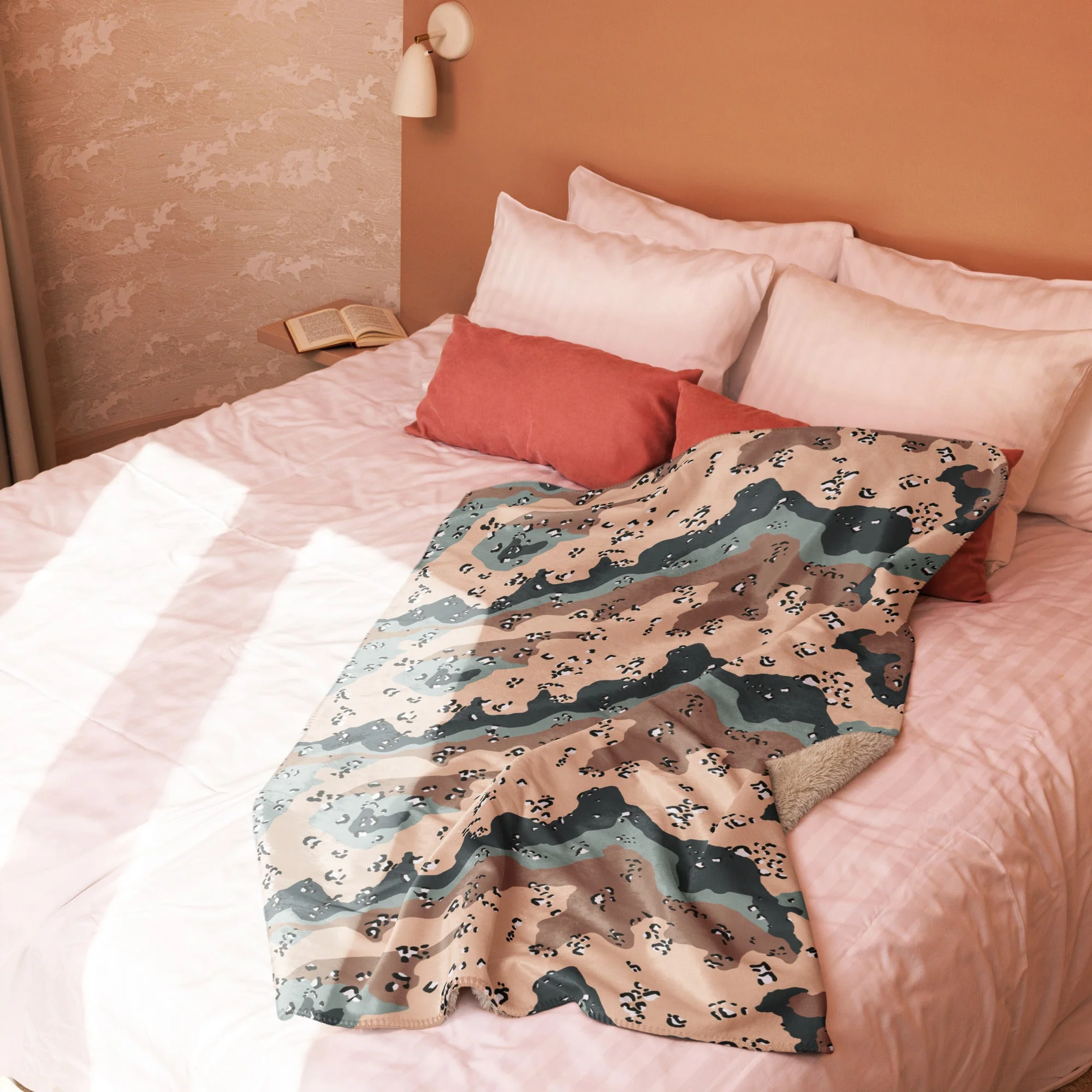 Kazakhstan Chocolate Chip CAMO Sherpa Blanket - Image 13