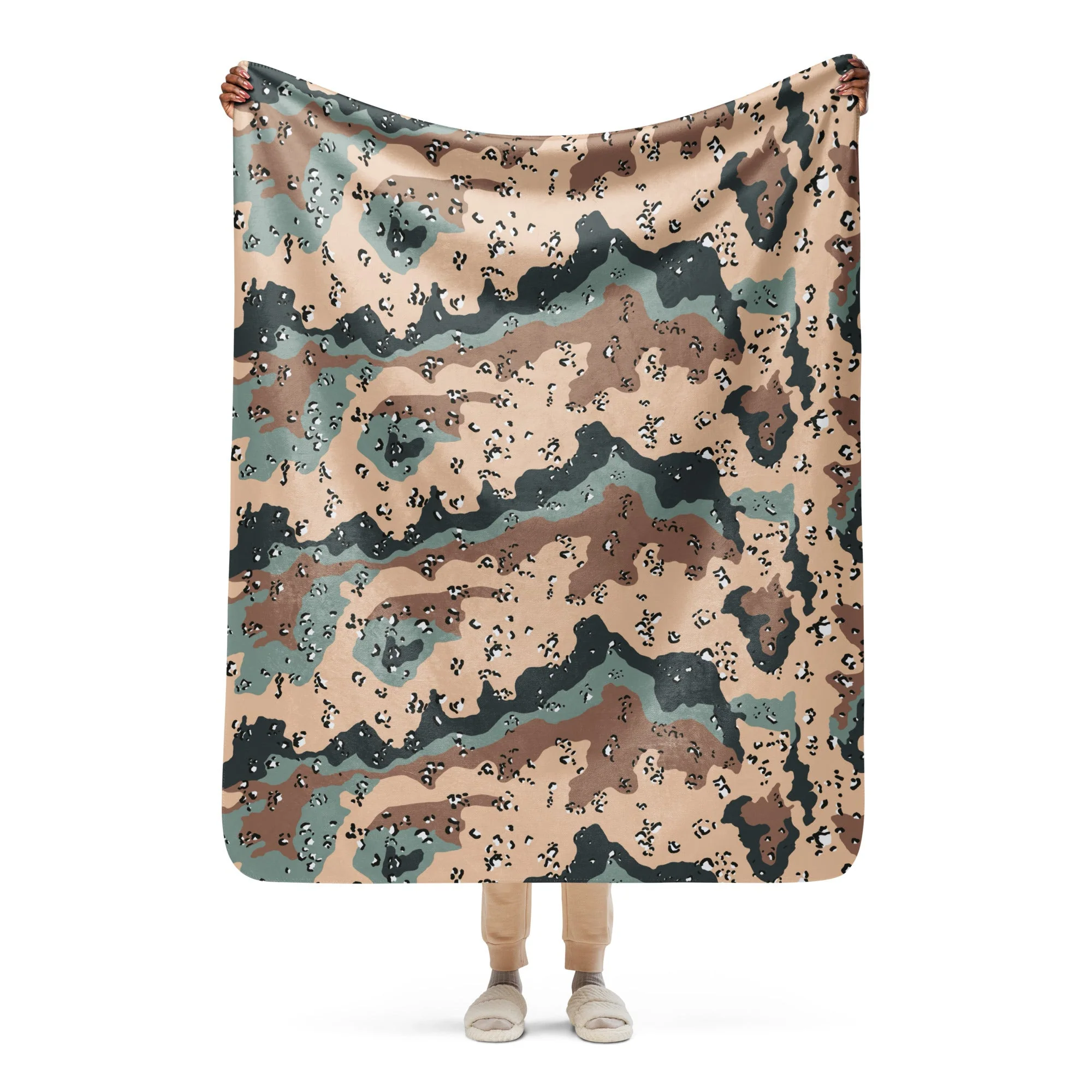 Kazakhstan Chocolate Chip CAMO Sherpa Blanket - Image 14