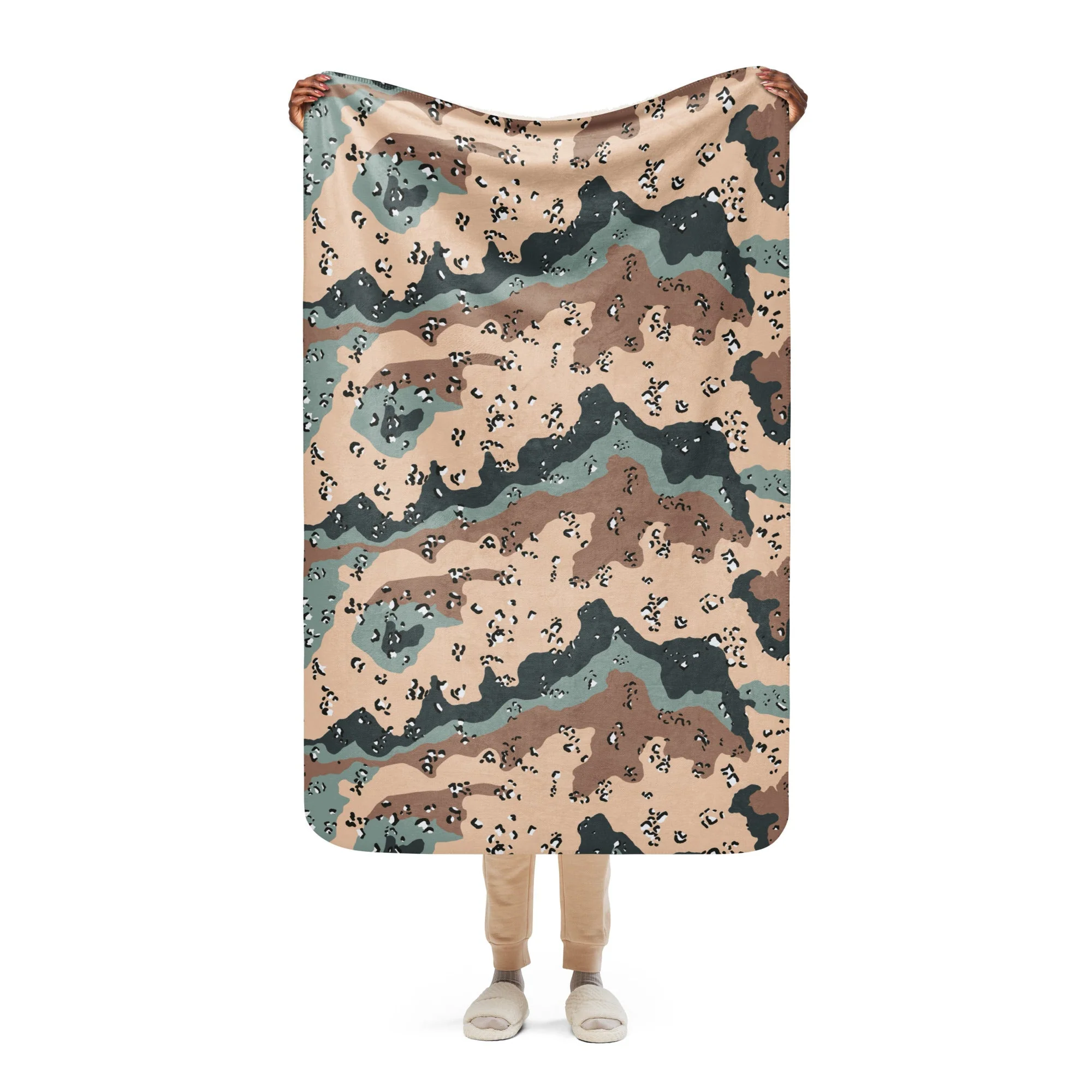 Kazakhstan Chocolate Chip CAMO Sherpa Blanket - Image 15