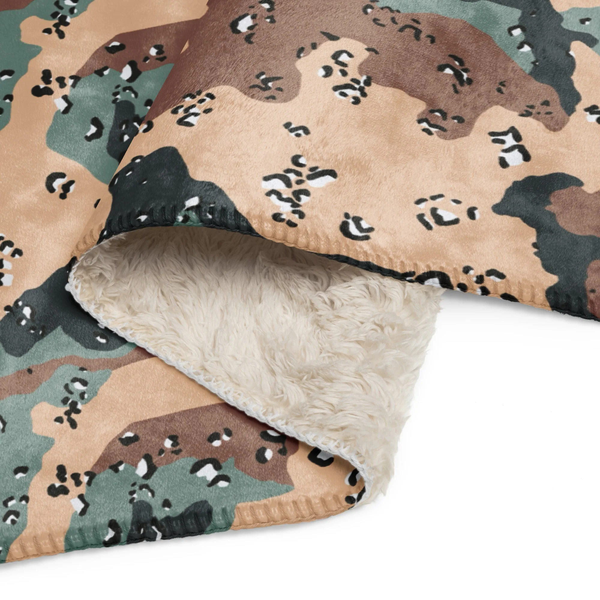 Kazakhstan Chocolate Chip CAMO Sherpa Blanket - Image 2
