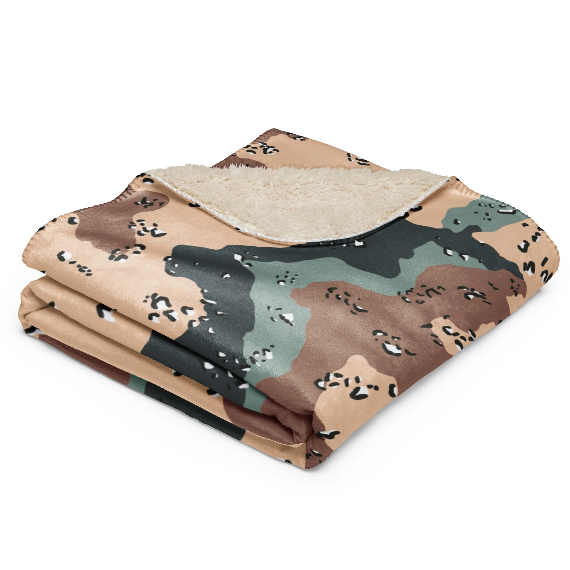 Kazakhstan Chocolate Chip CAMO Sherpa Blanket - Image 5