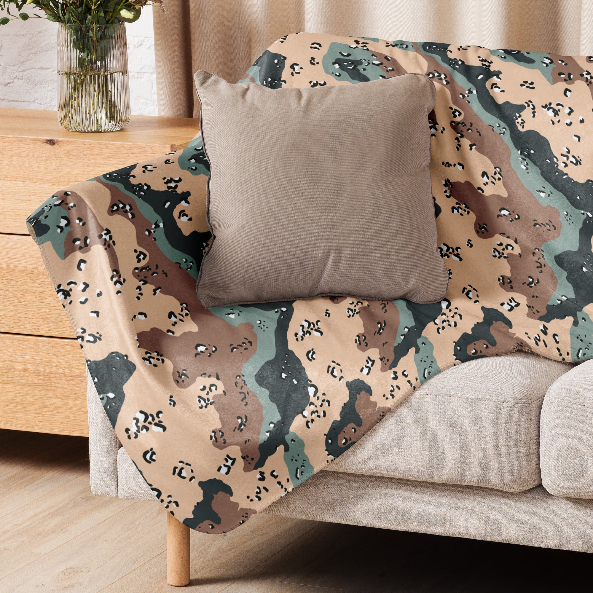 Kazakhstan Chocolate Chip CAMO Sherpa Blanket - Image 7