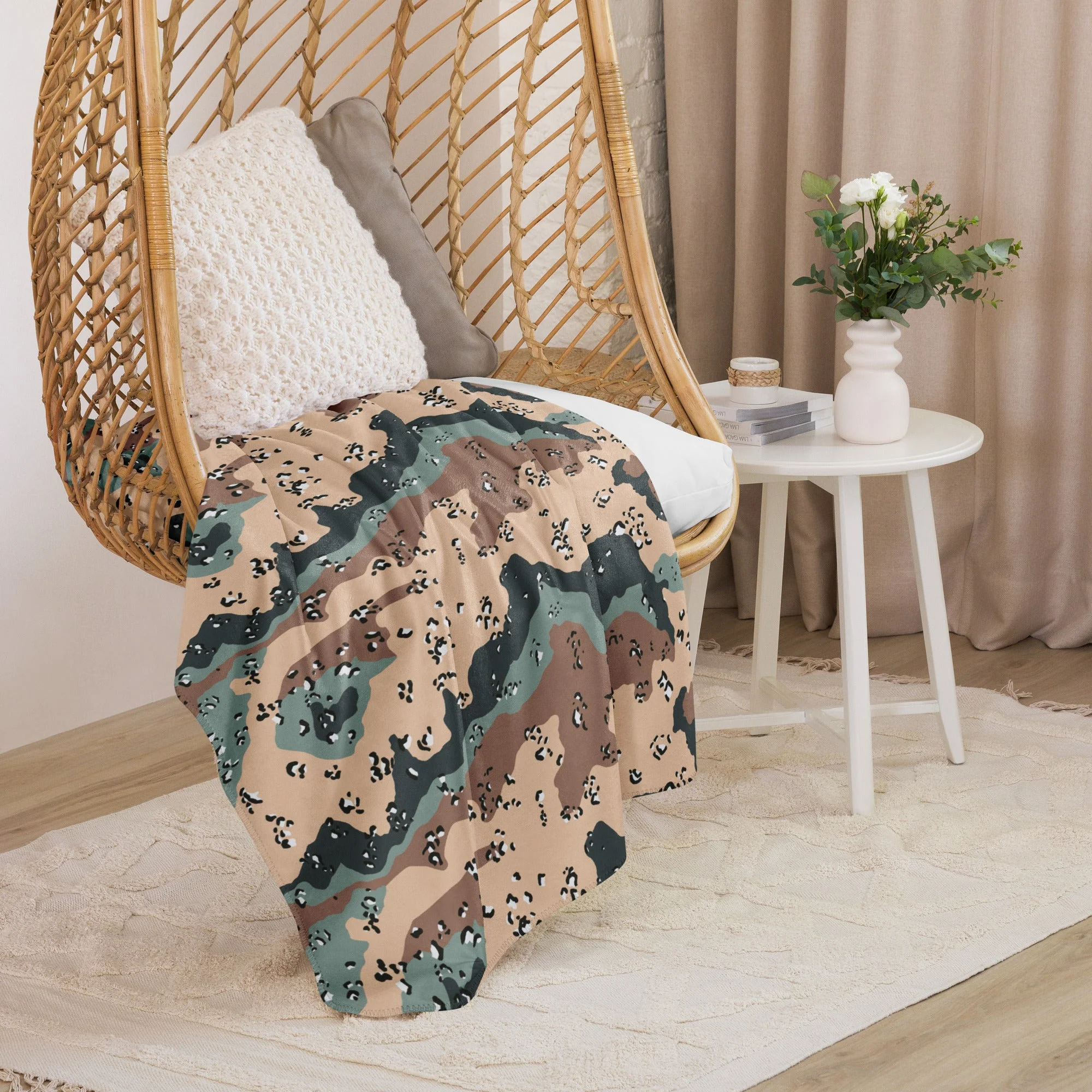 Kazakhstan Chocolate Chip CAMO Sherpa Blanket - Image 8