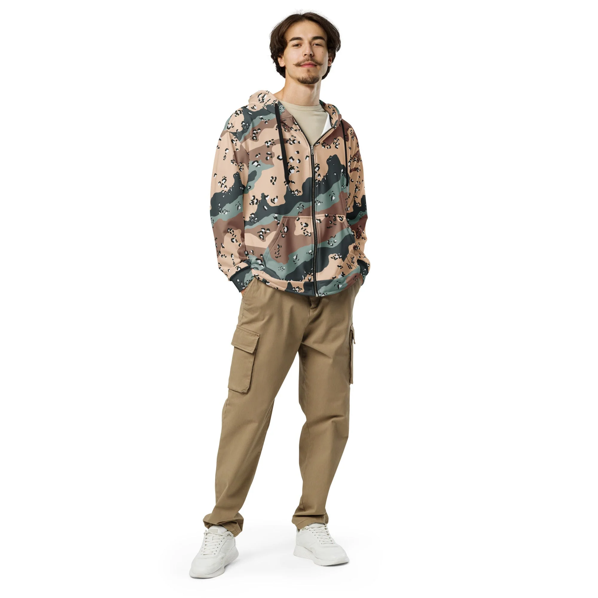 Kazakhstan Chocolate Chip CAMO Unisex Zip Hoodie - Image 7