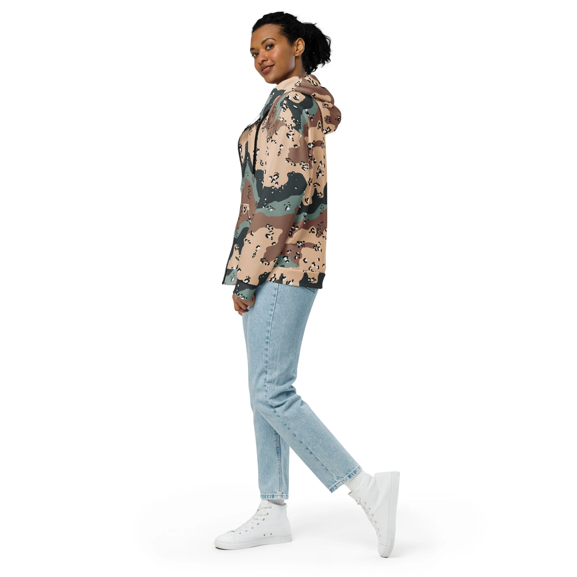 Kazakhstan Chocolate Chip CAMO Unisex Zip Hoodie - Image 9