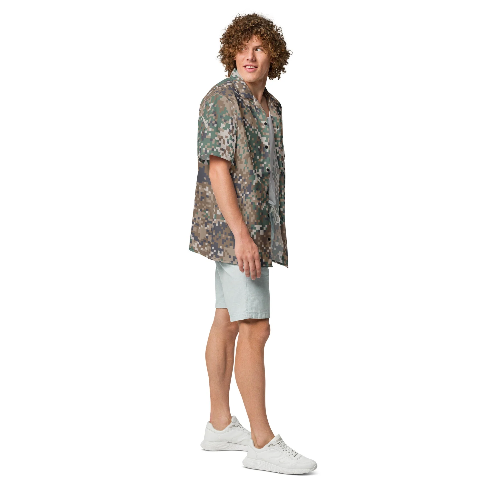 Latvian LATPAT CAMO Unisex Short-Sleeve Button Shirt - Image 13