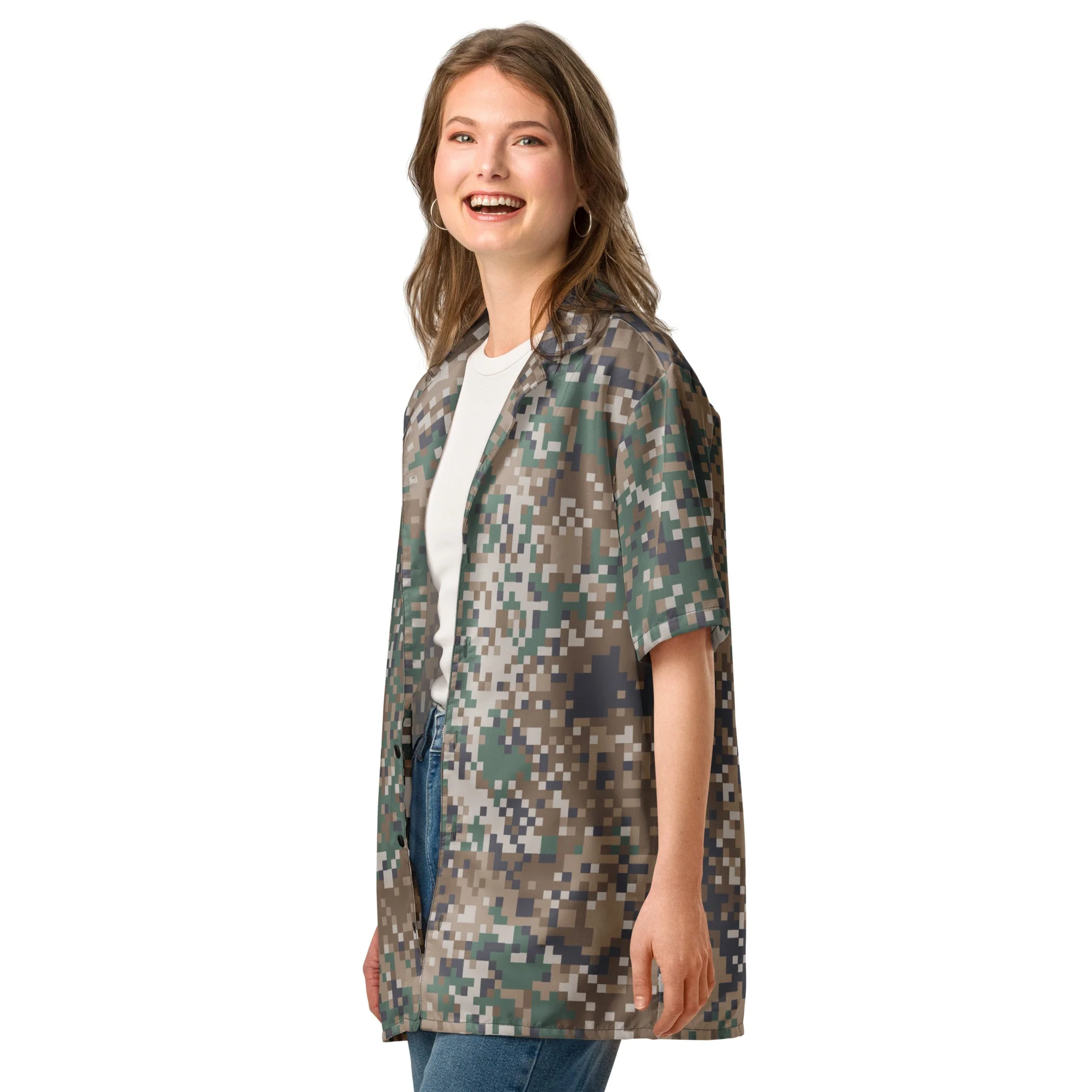 Latvian LATPAT CAMO Unisex Short-Sleeve Button Shirt - Image 15