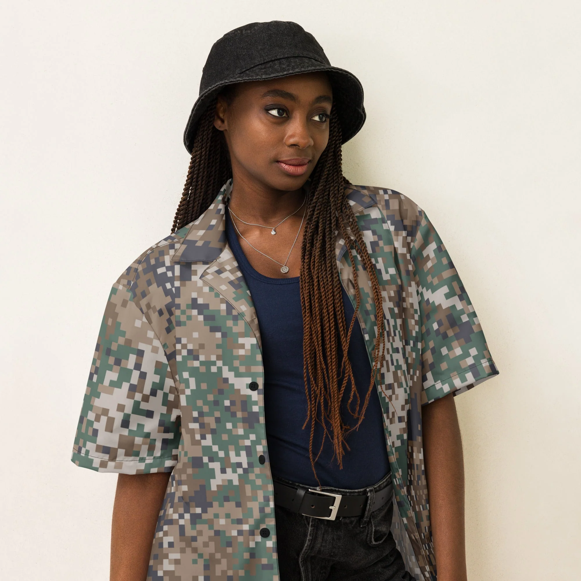 Latvian LATPAT CAMO Unisex Short-Sleeve Button Shirt - Image 16