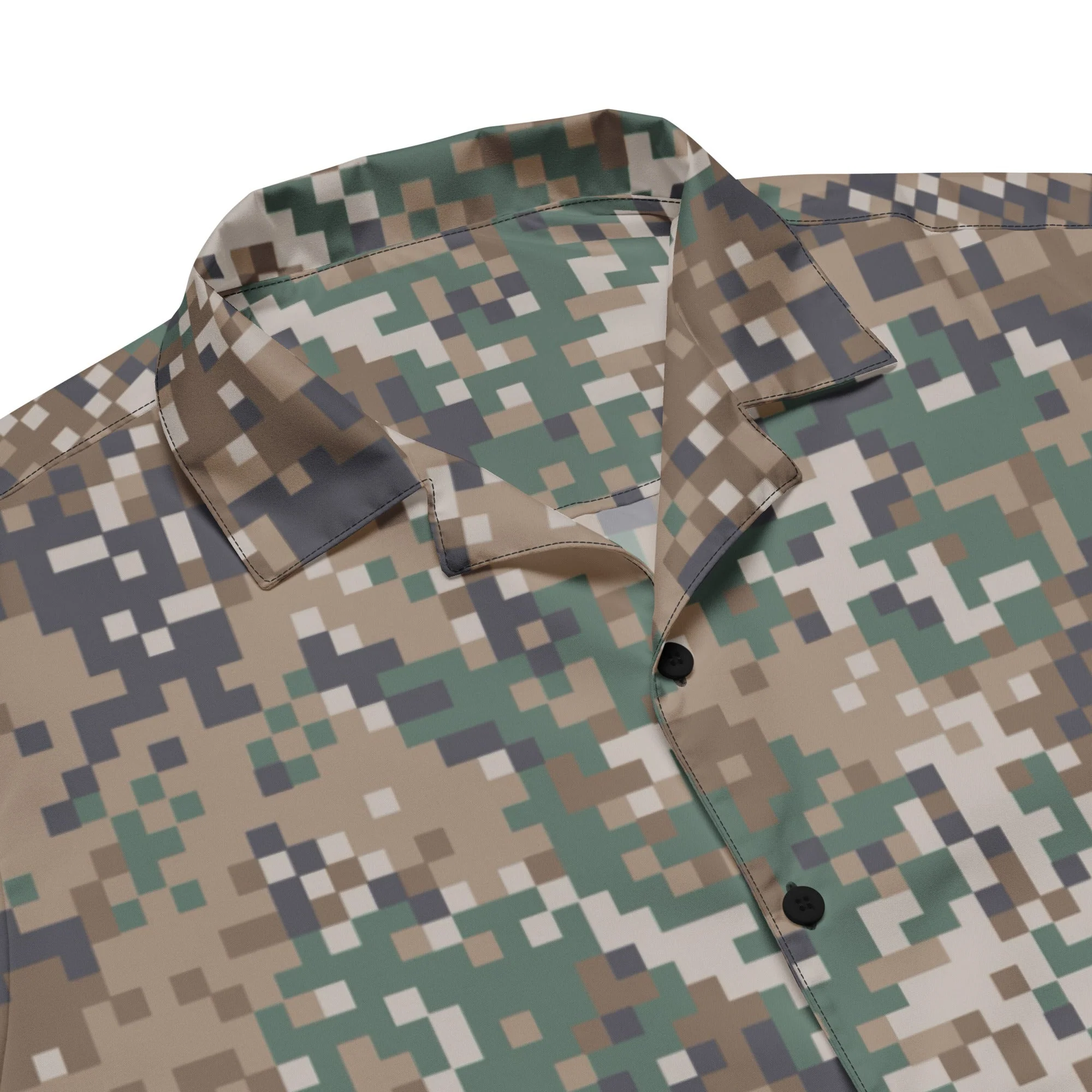 Latvian LATPAT CAMO Unisex Short-Sleeve Button Shirt - Image 2