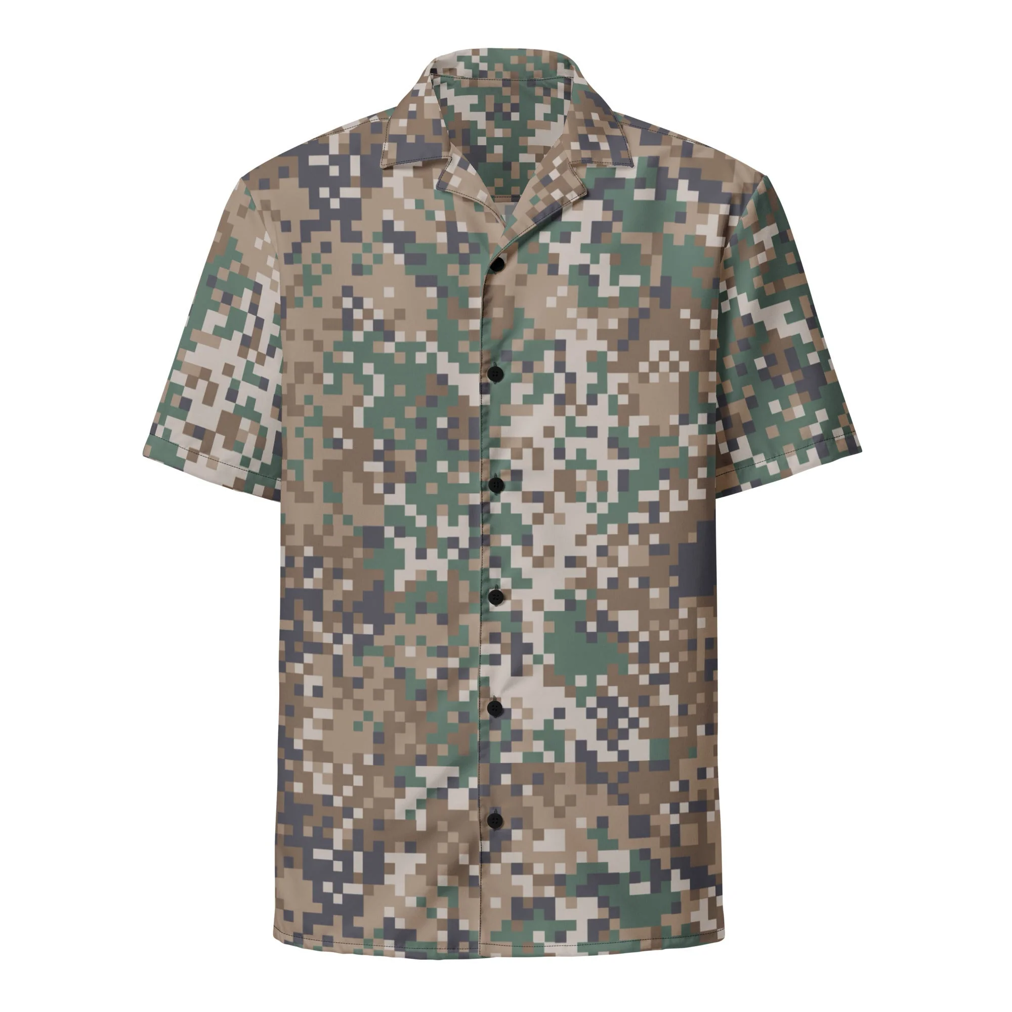 Latvian LATPAT CAMO Unisex Short-Sleeve Button Shirt - Image 3