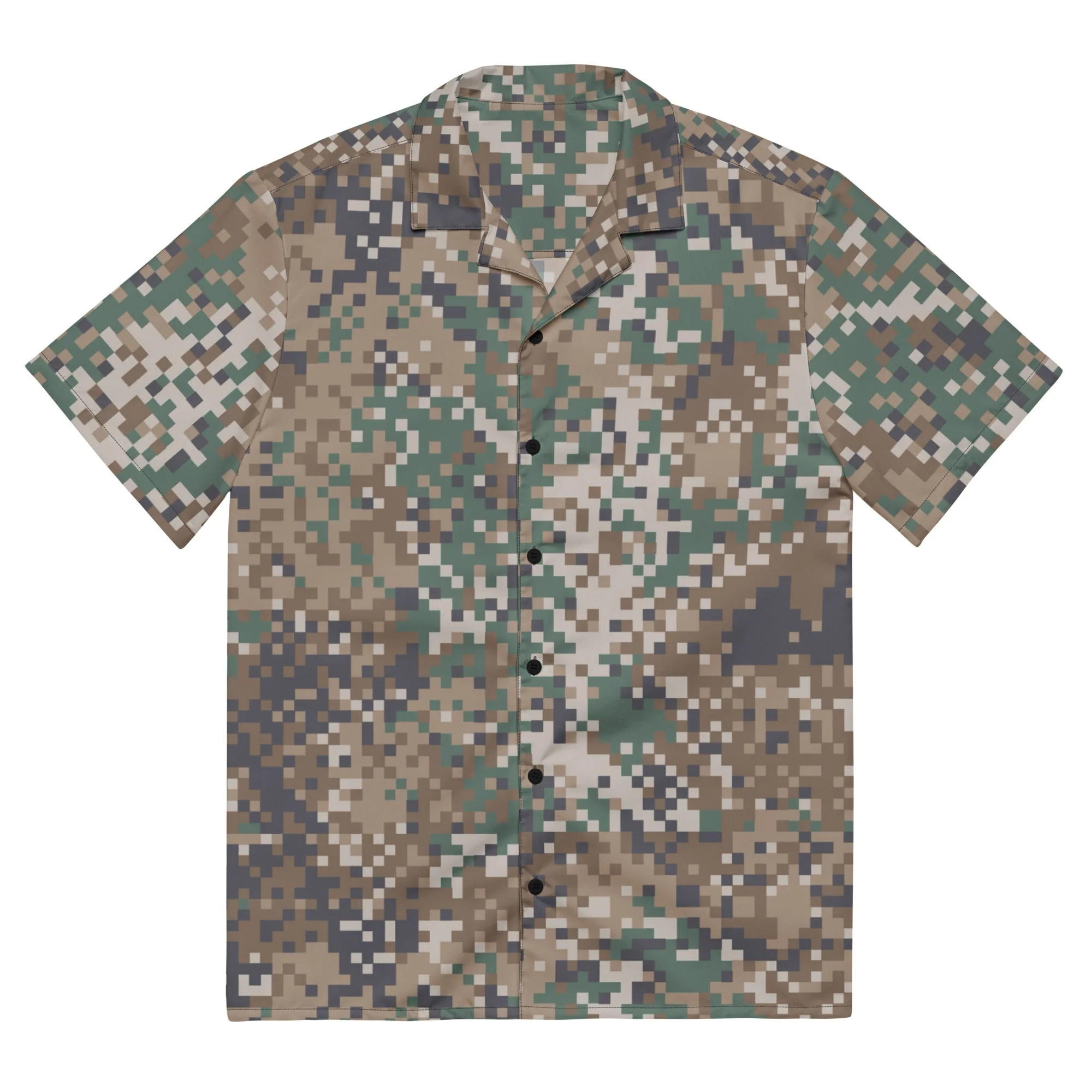 Latvian LATPAT CAMO Unisex Short-Sleeve Button Shirt - Image 4