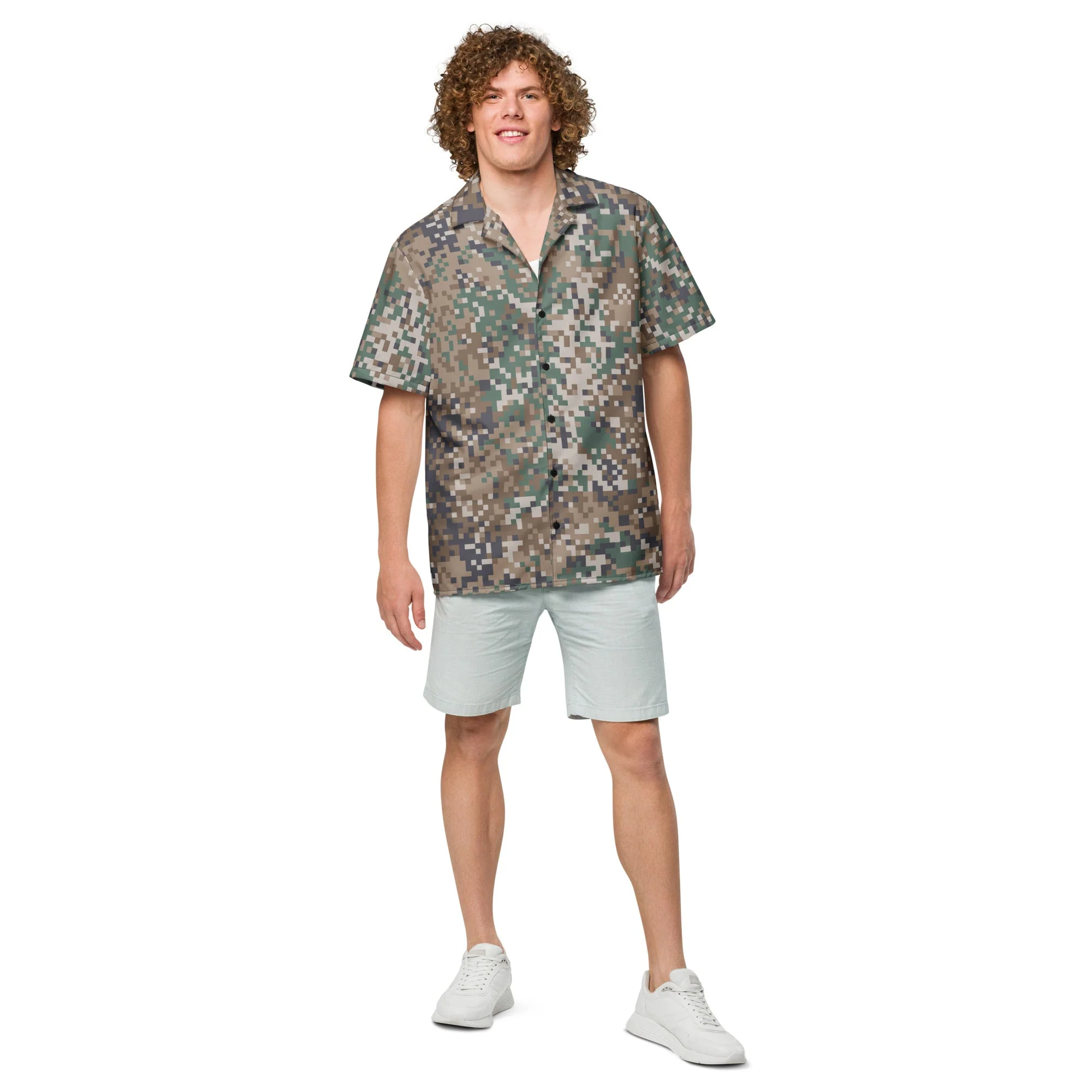 Latvian LATPAT CAMO Unisex Short-Sleeve Button Shirt - Image 6