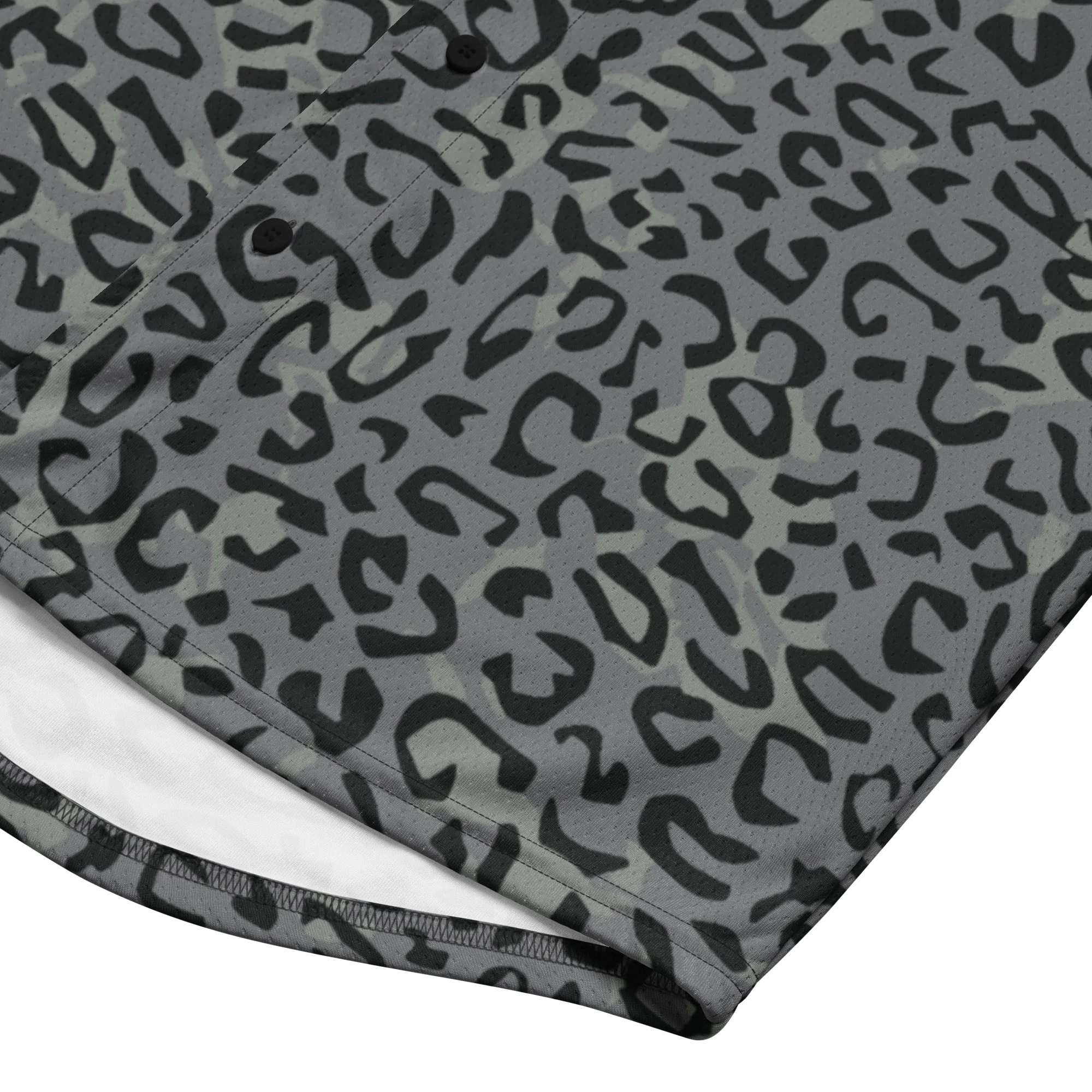 Leopard Spot Grey CAMO Unisex Baseball Jersey - Image 10