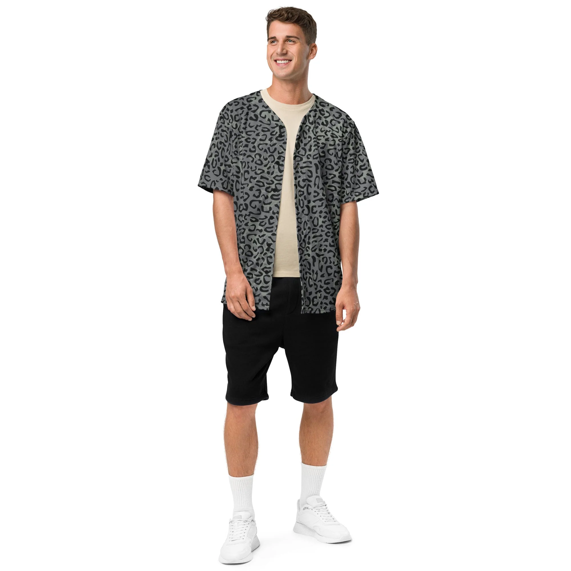Leopard Spot Grey CAMO Unisex Baseball Jersey - Image 14