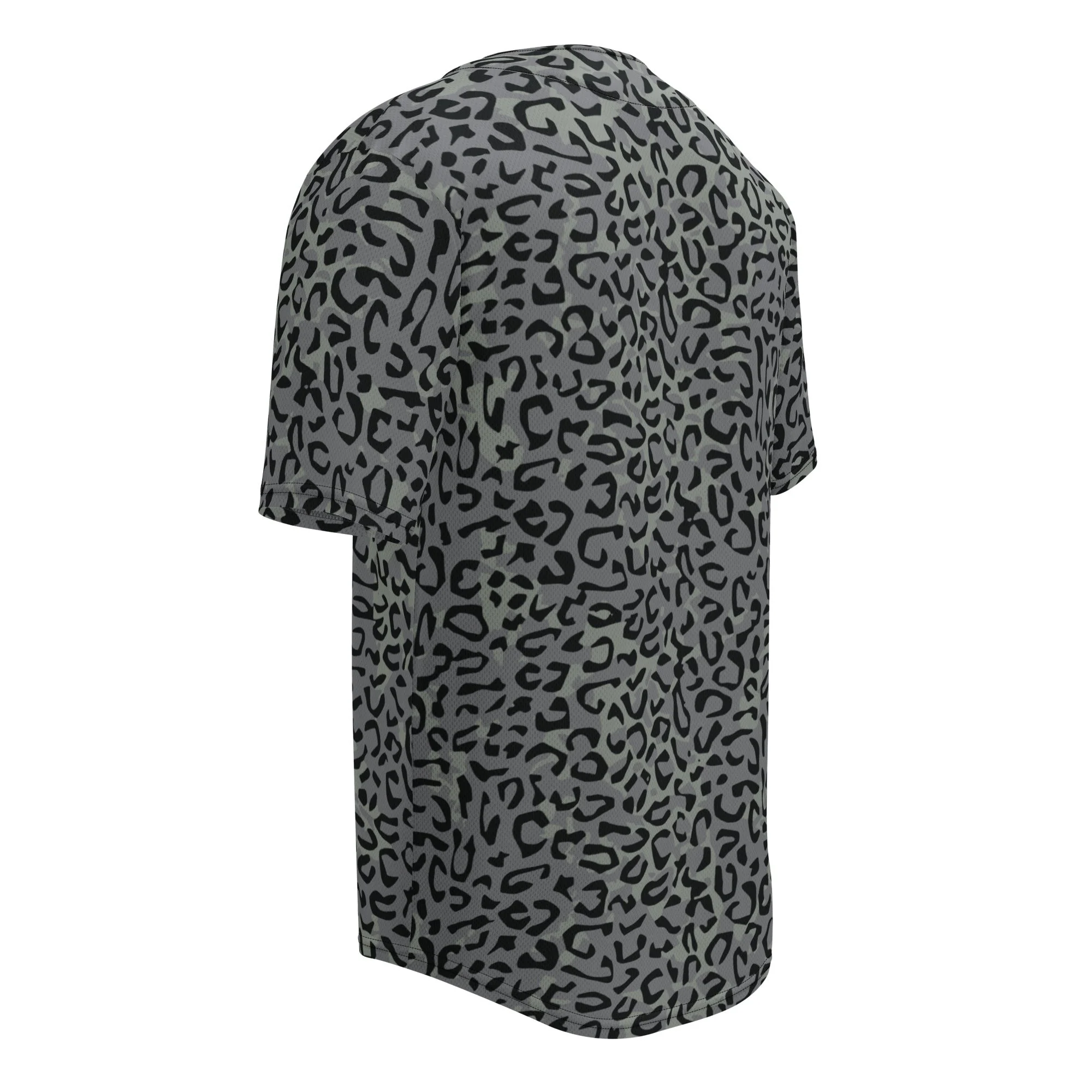 Leopard Spot Grey CAMO Unisex Baseball Jersey - Image 6