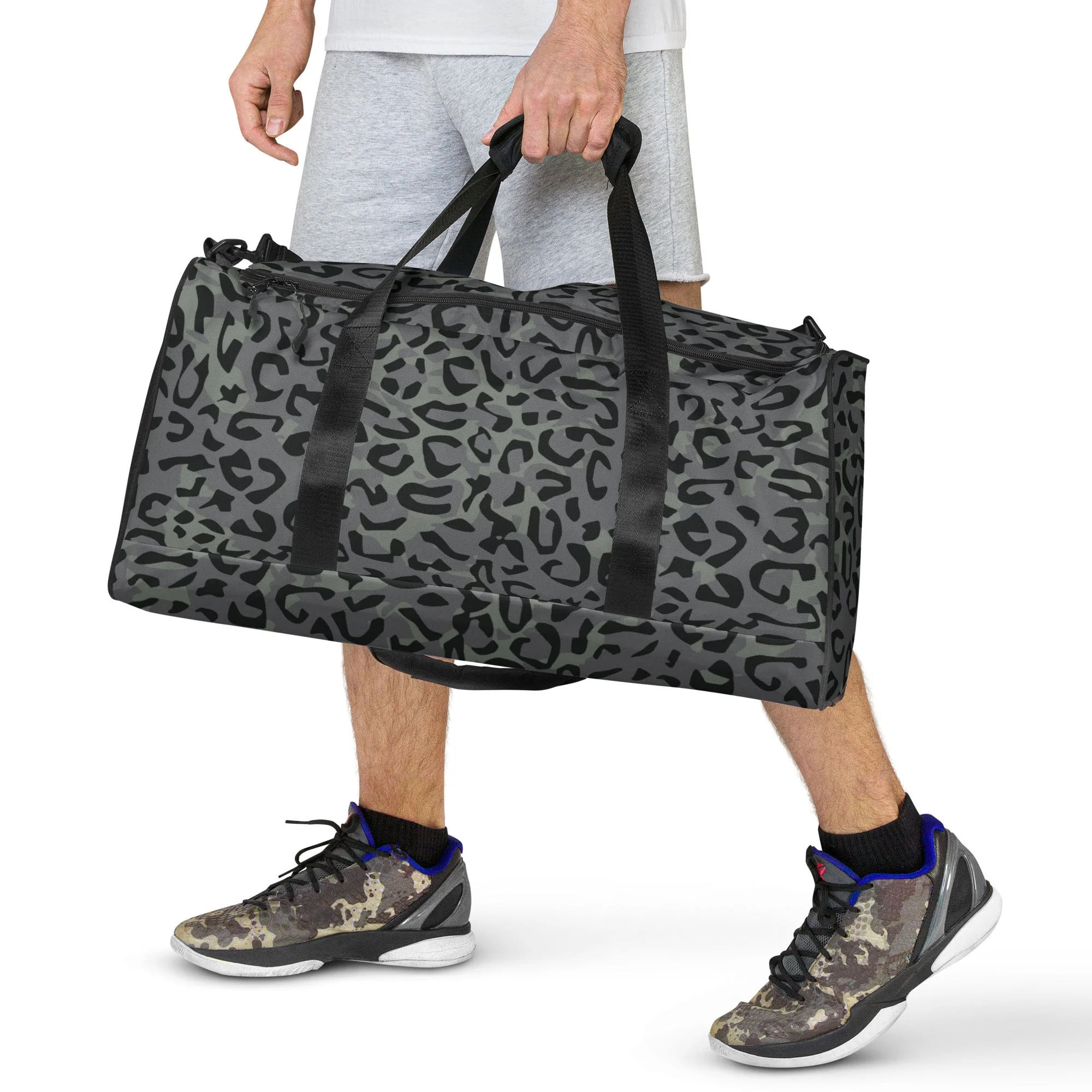 Leopard Spot Grey CAMO Duffle Bag - Image 6