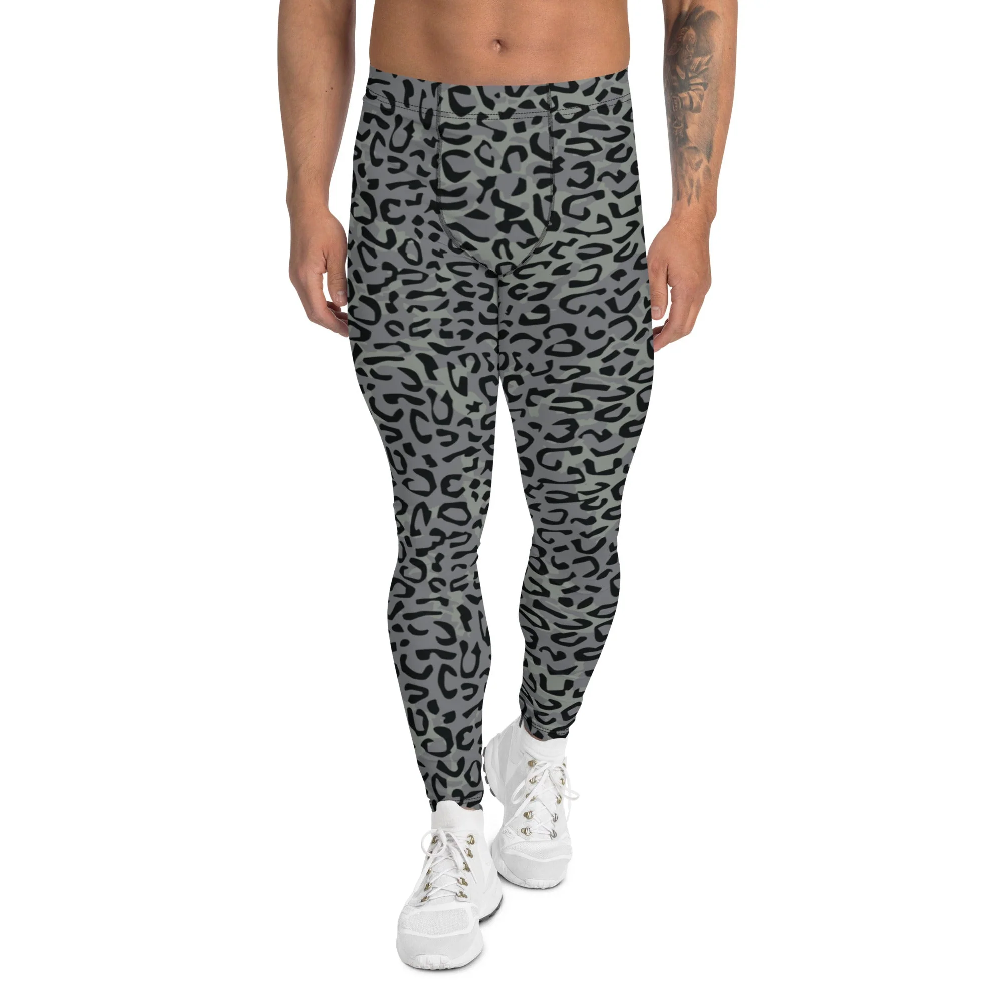 Leopard Spot Grey CAMO Mens Leggings