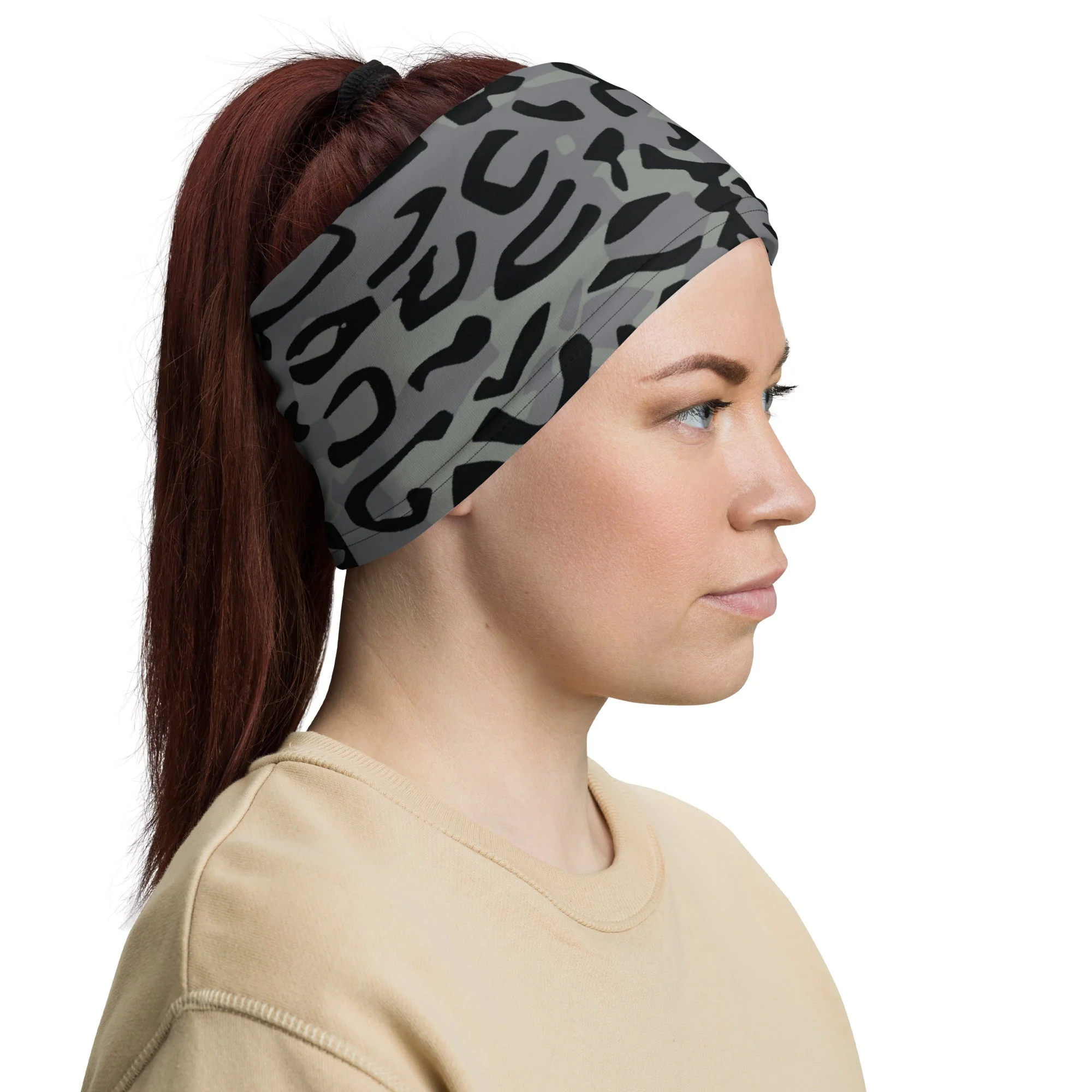 Leopard Spot Grey CAMO Neck Gaiter - Image 2