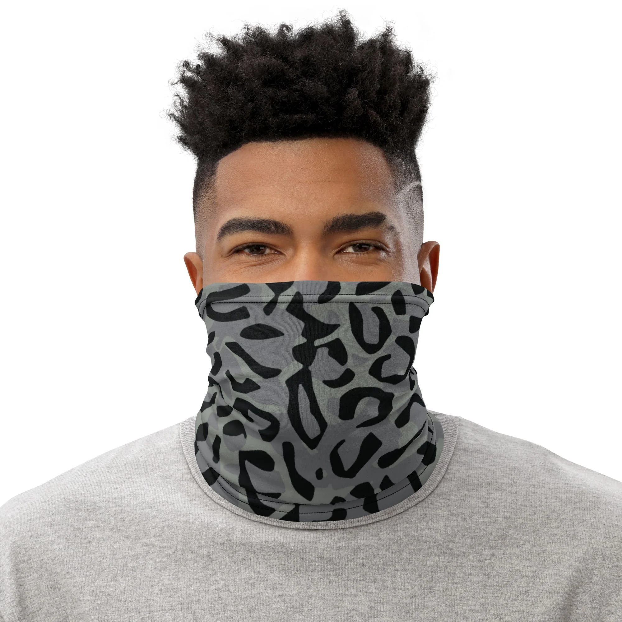 Leopard Spot Grey CAMO Neck Gaiter - Image 3