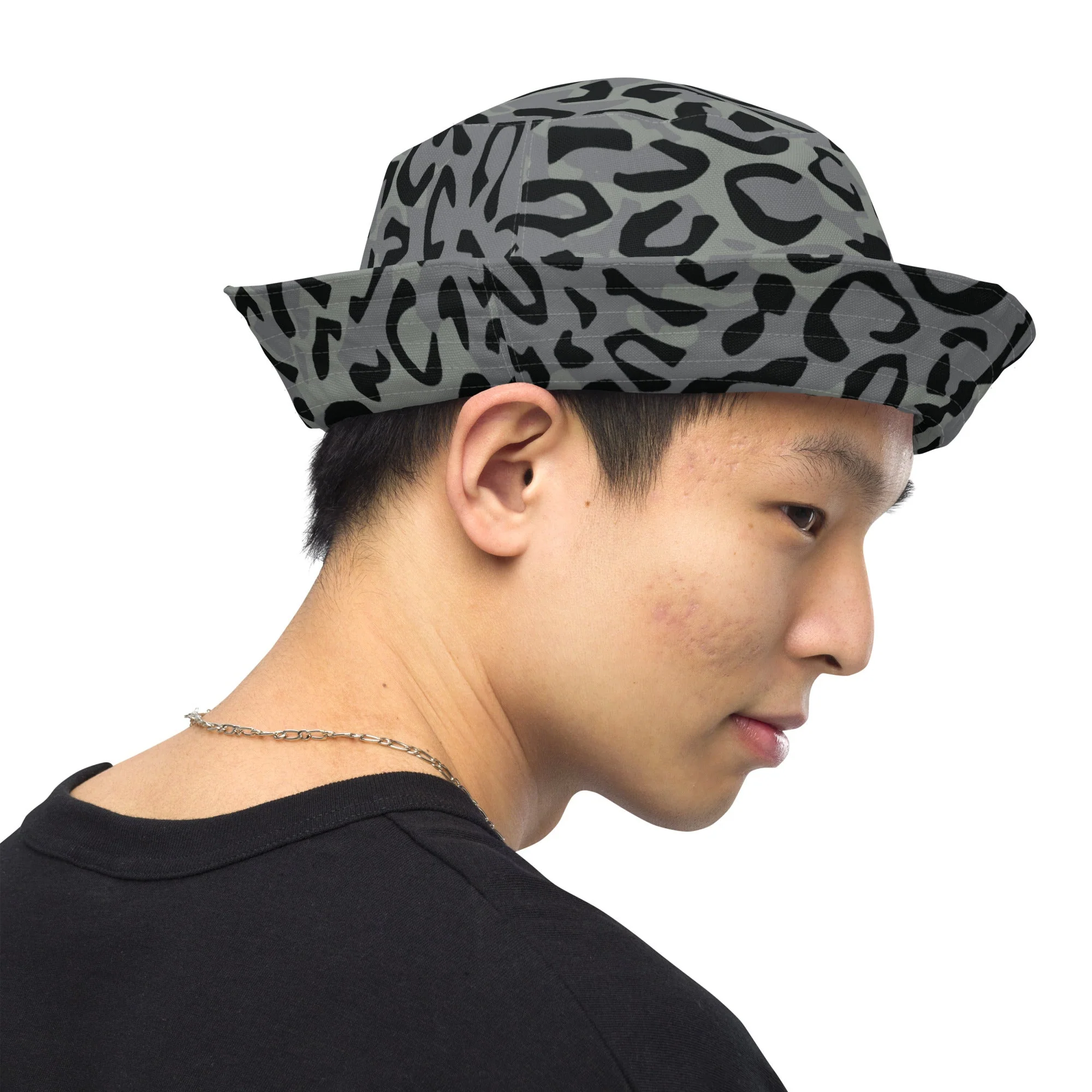 Leopard Spot Grey CAMO Reversible Bucket Hat - Image 10