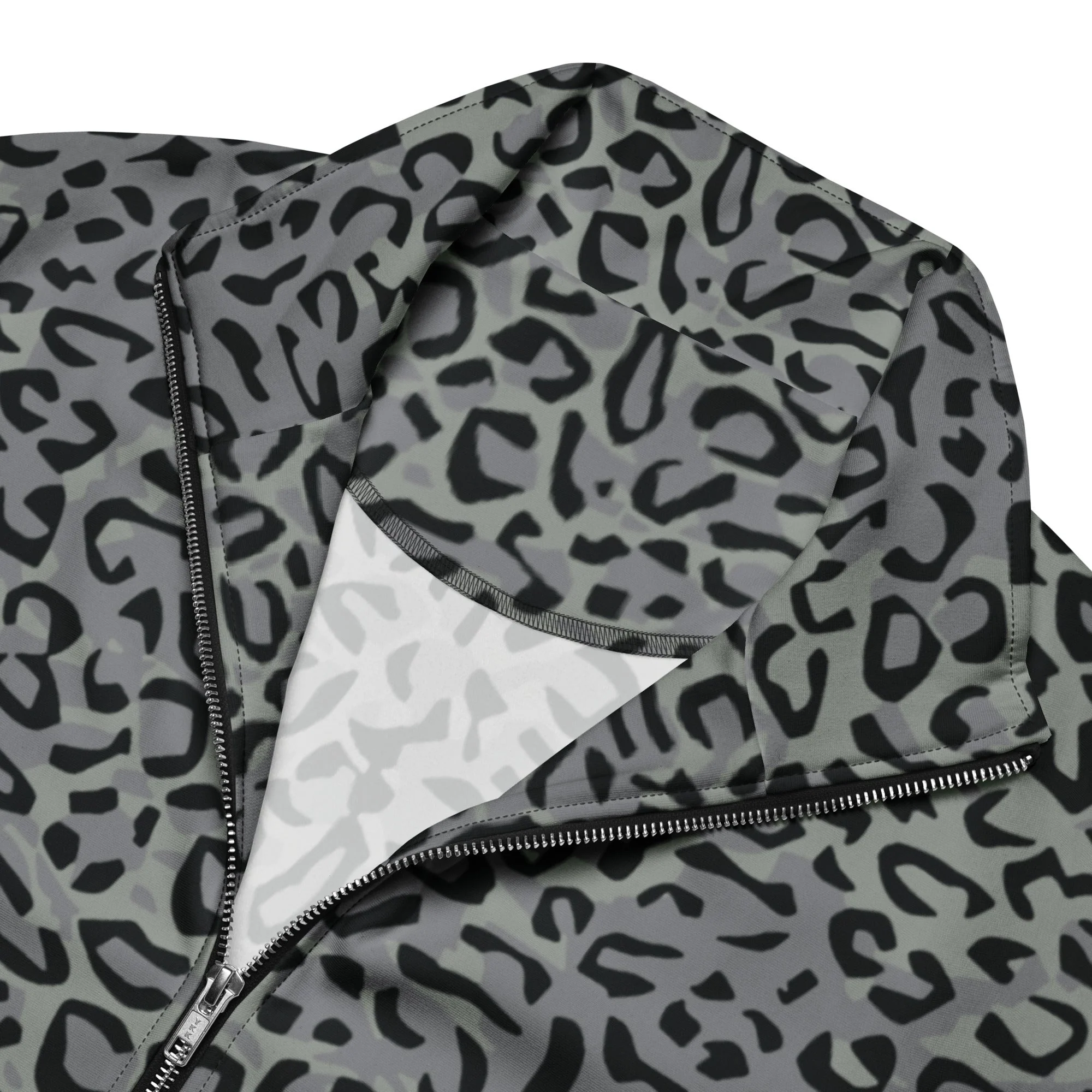 Leopard Spot Grey CAMO Unisex Track Jacket - Image 4