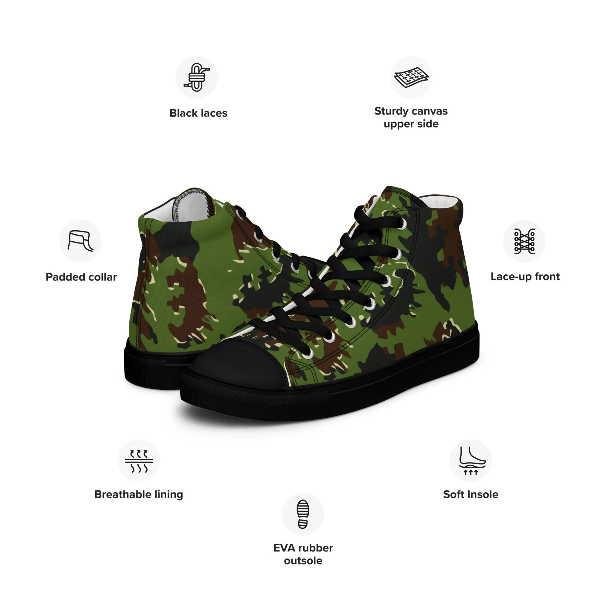 Lithuanian Misko CAMO Mens High-Top Canvas Shoes - Image 2