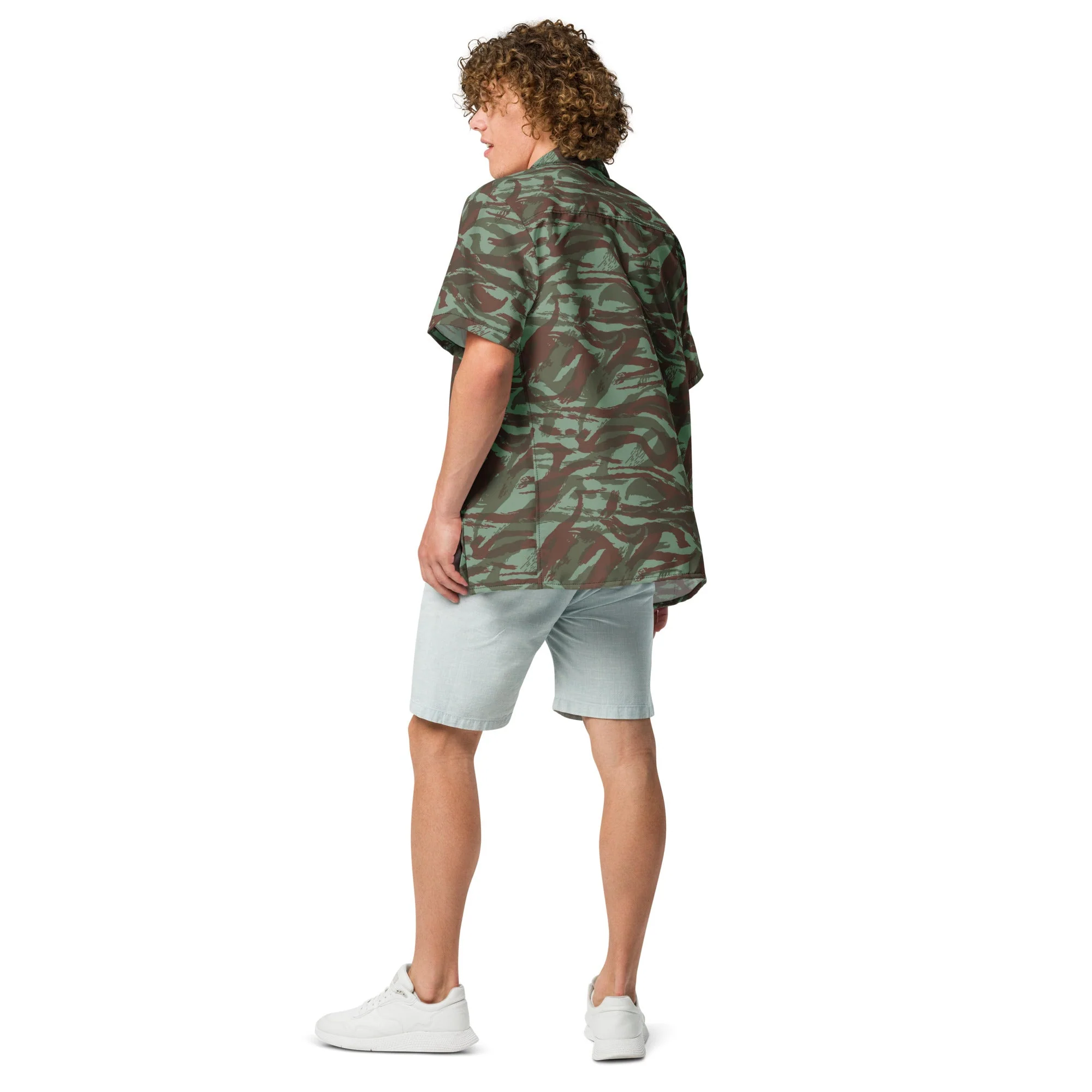 French Lizard Foreign Legion CAMO Unisex Short-Sleeve Button Shirt - Image 13