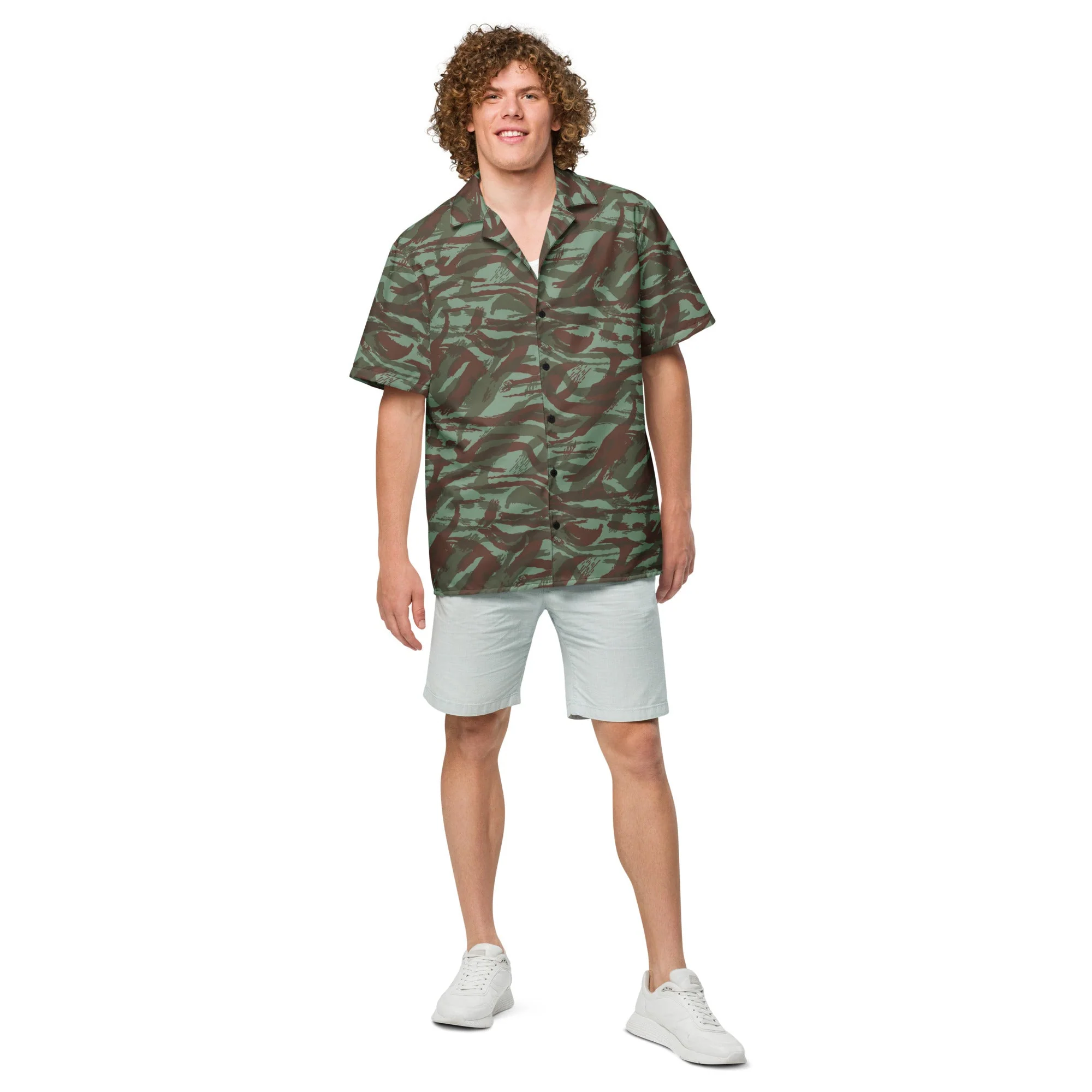 French Lizard Foreign Legion CAMO Unisex Short-Sleeve Button Shirt - Image 4